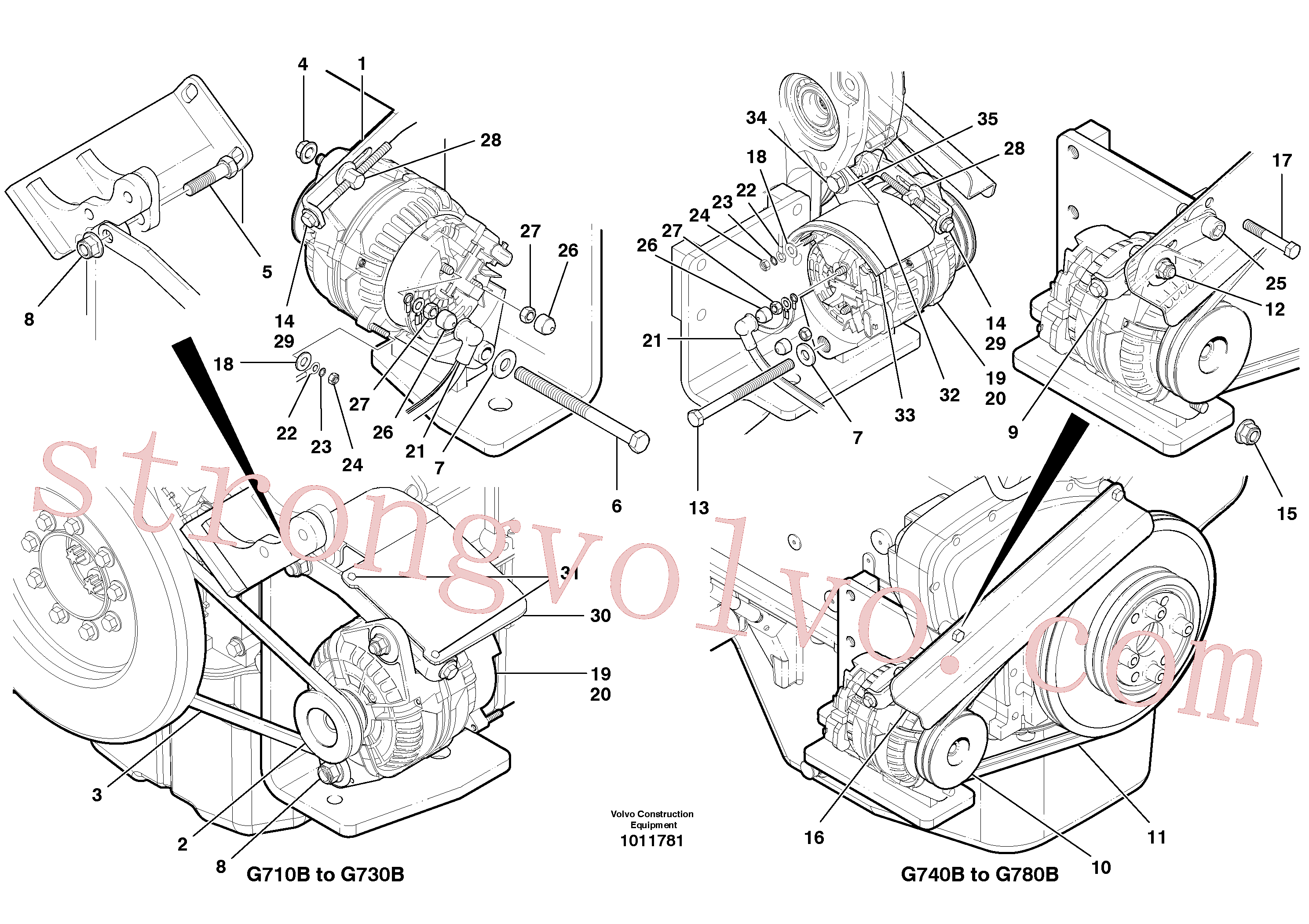 Volvo VOE978739 Correia trapezoidal Volvo Acessórios para escavadeira