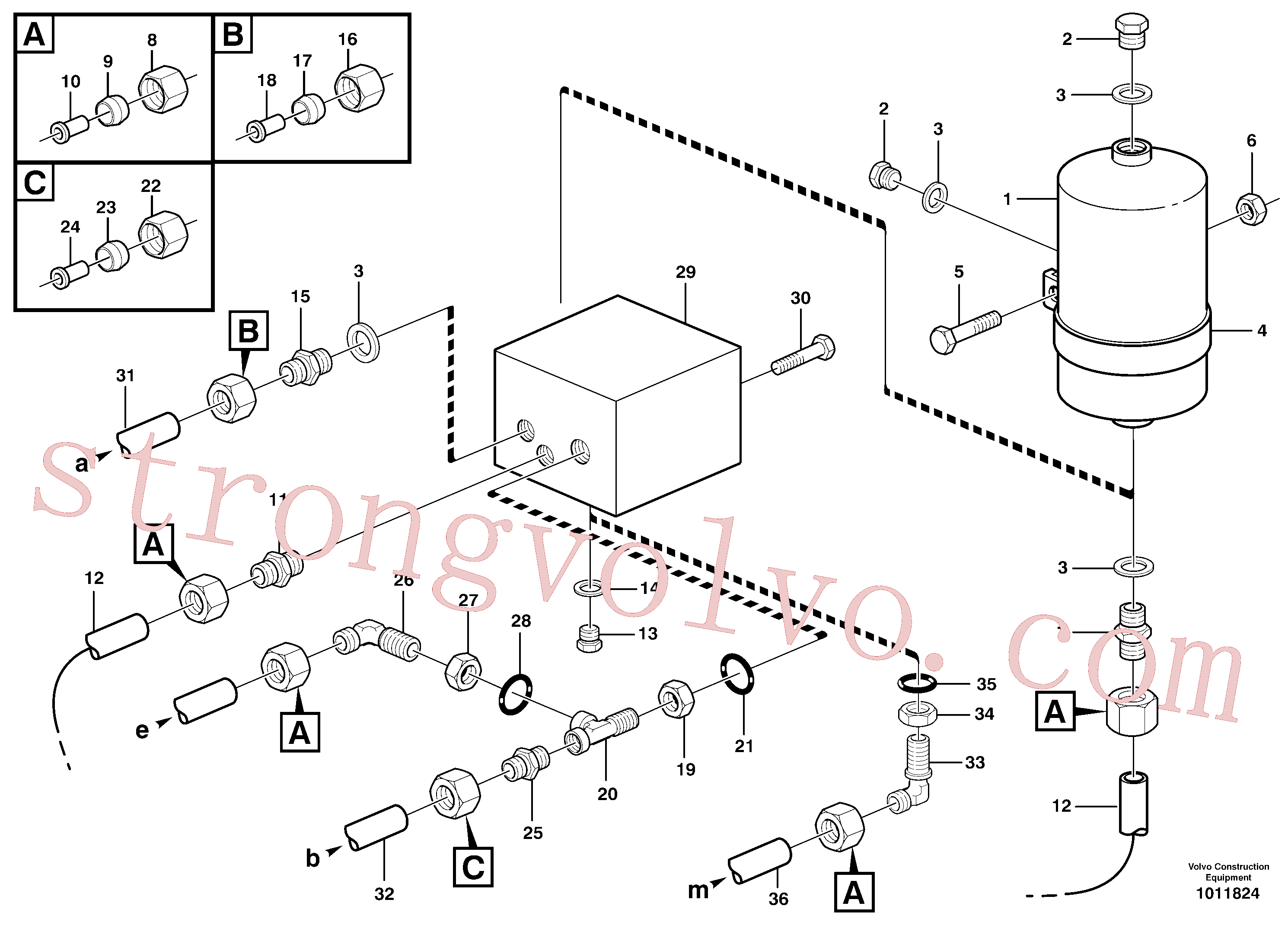 VOE967548 Volvo Secador do receptor e tanque(1011824 Montagem)