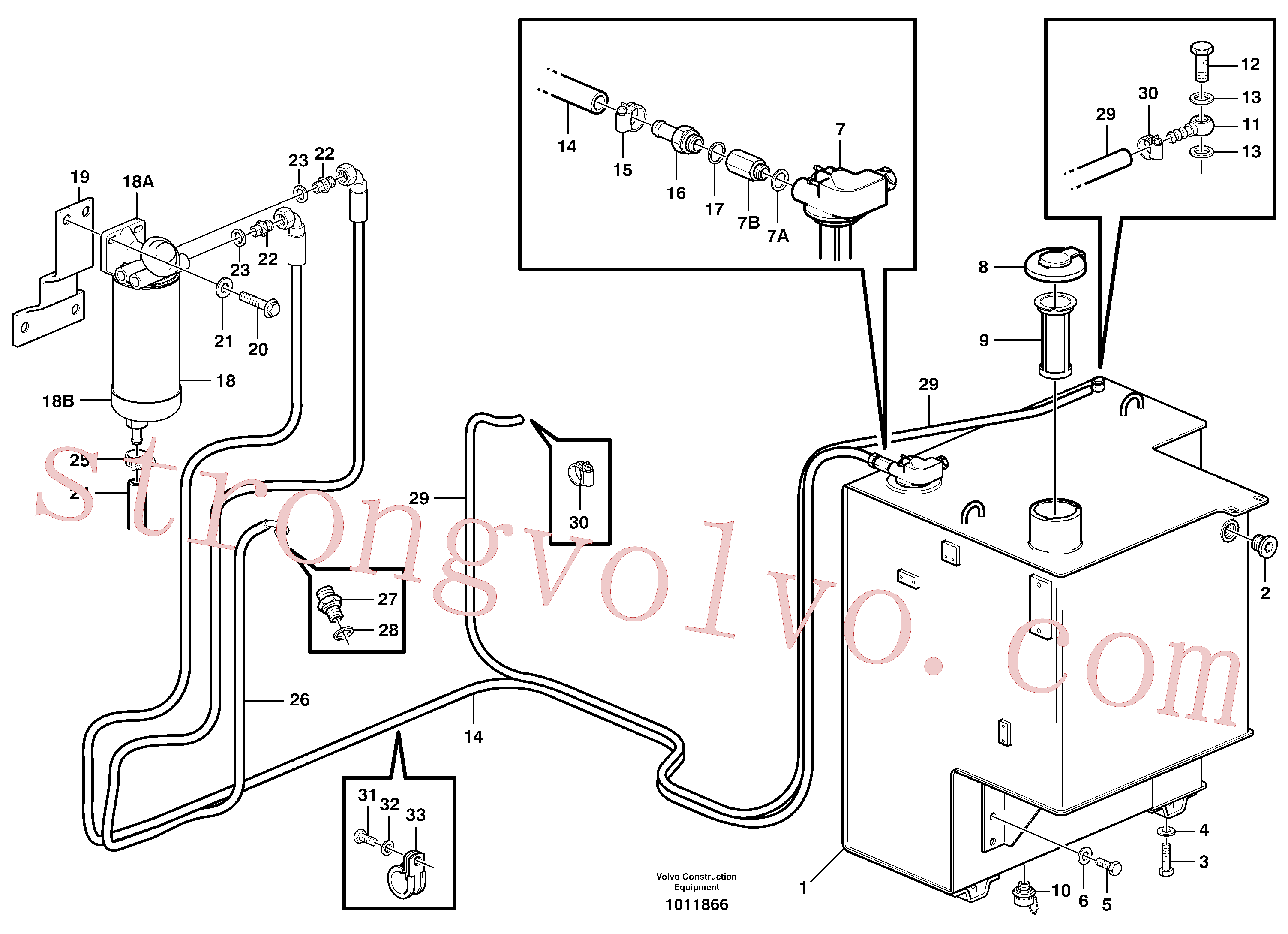 Volvo Montagem VOE14013477 Tube Plug Acessórios