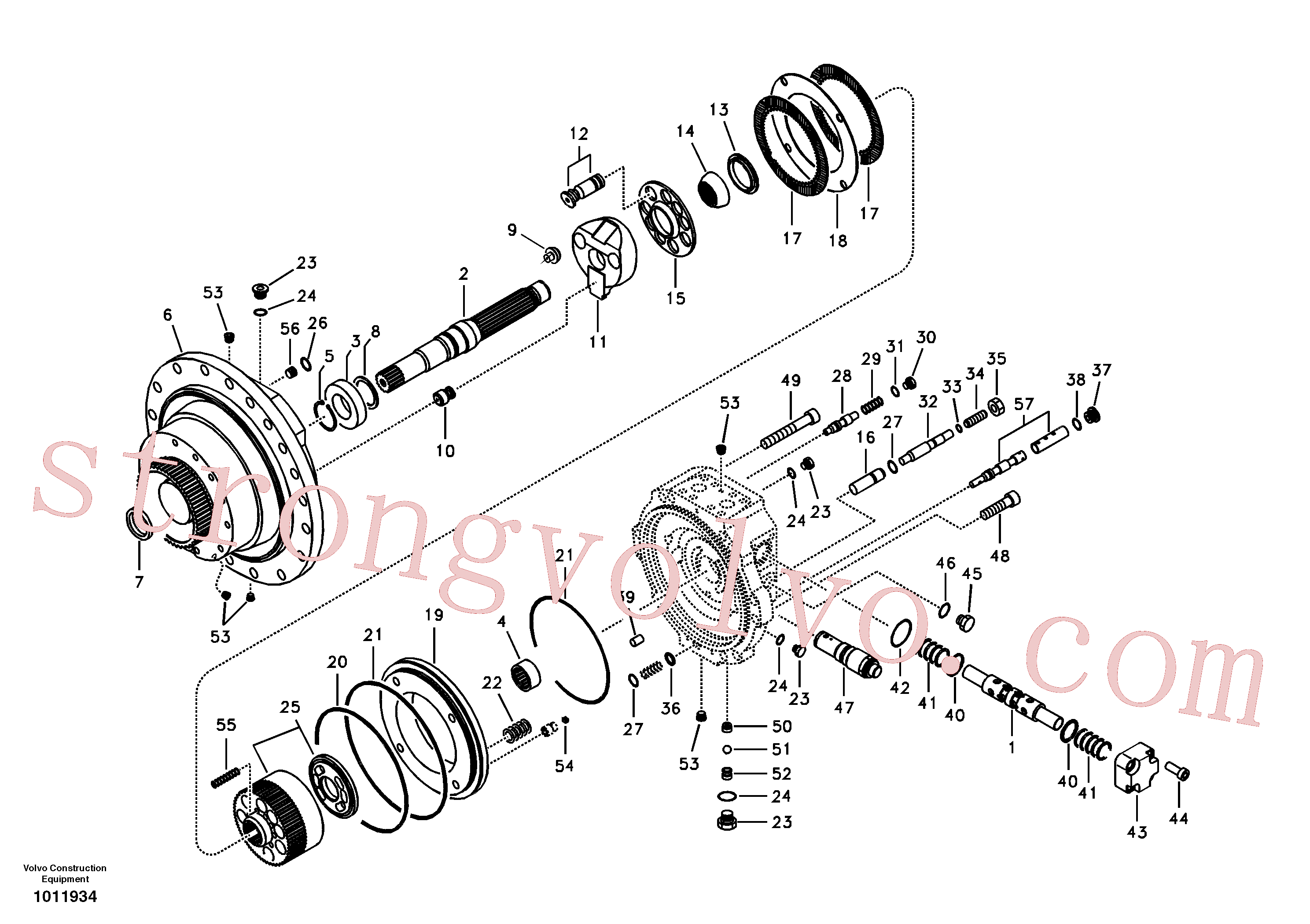 VOE14528281 Volvo Motor de deslocação(1011934 Montagem)