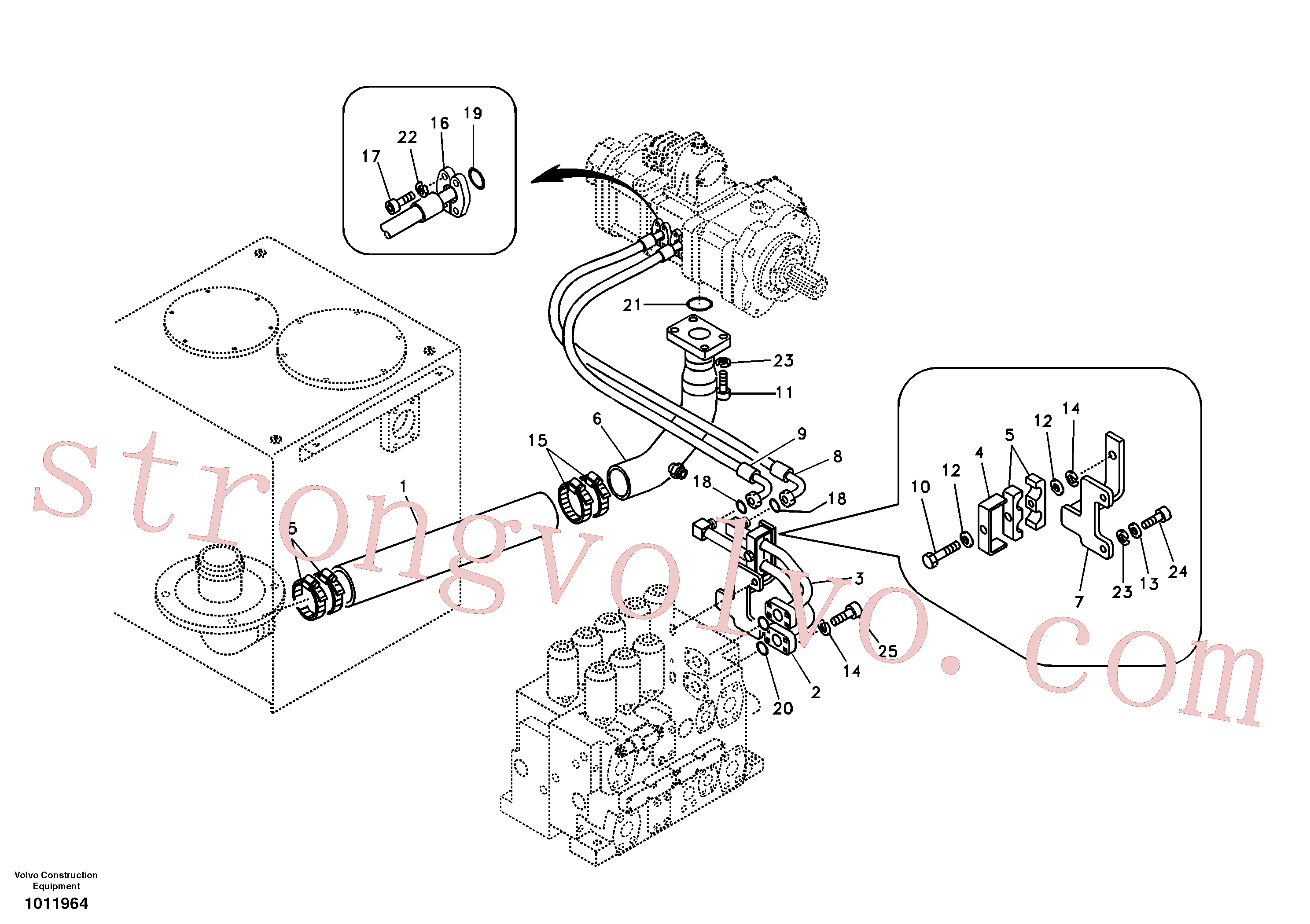 VOE14677145 Volvo Sistema hidráulico, tanque hidráulico para a bomba hidráulica(1011964 Montagem)