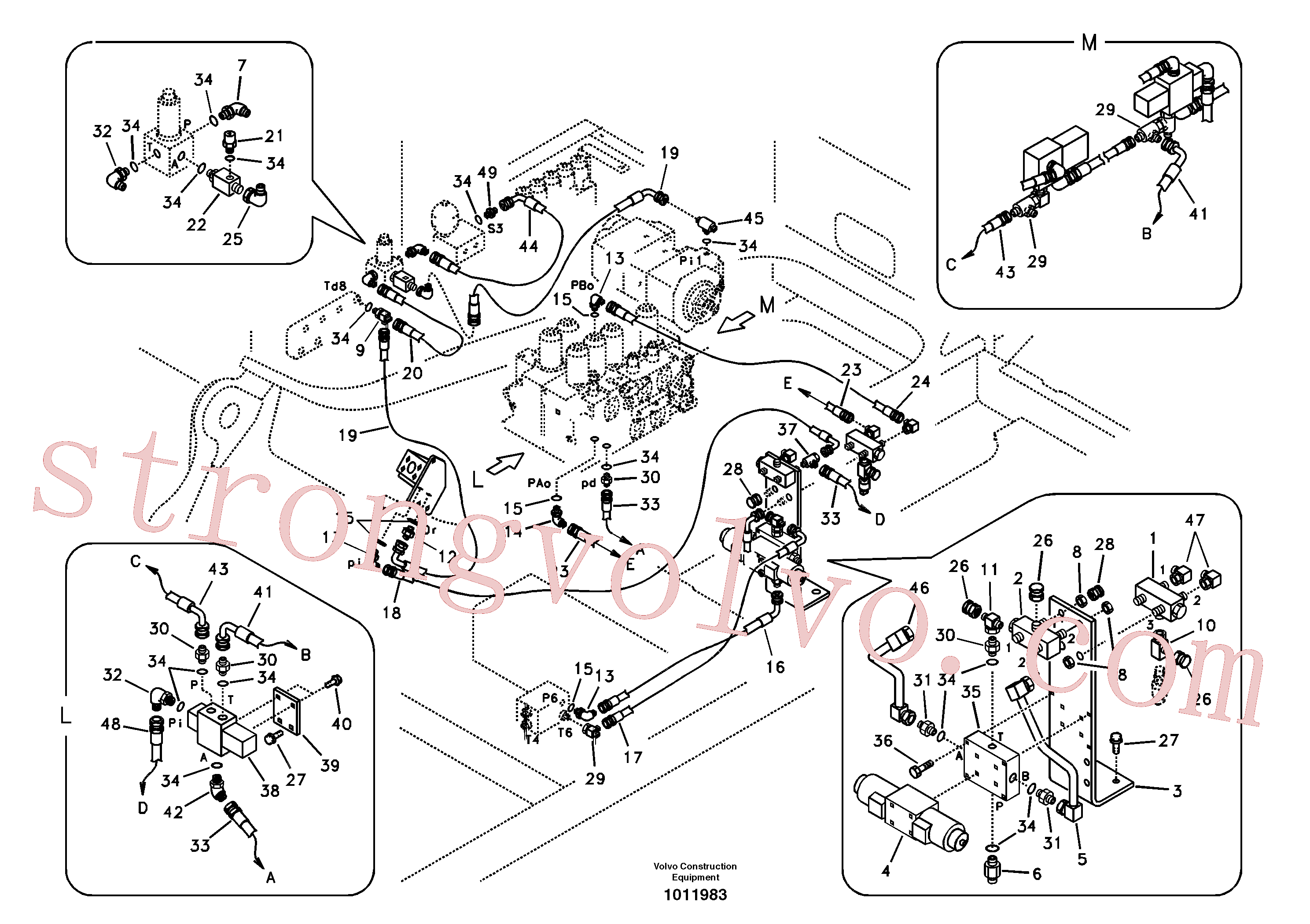 VOE14509464 Volvo Hidráulica de serviço, martelo e cortador para fluxo da bomba principal(1011983 Montagem)