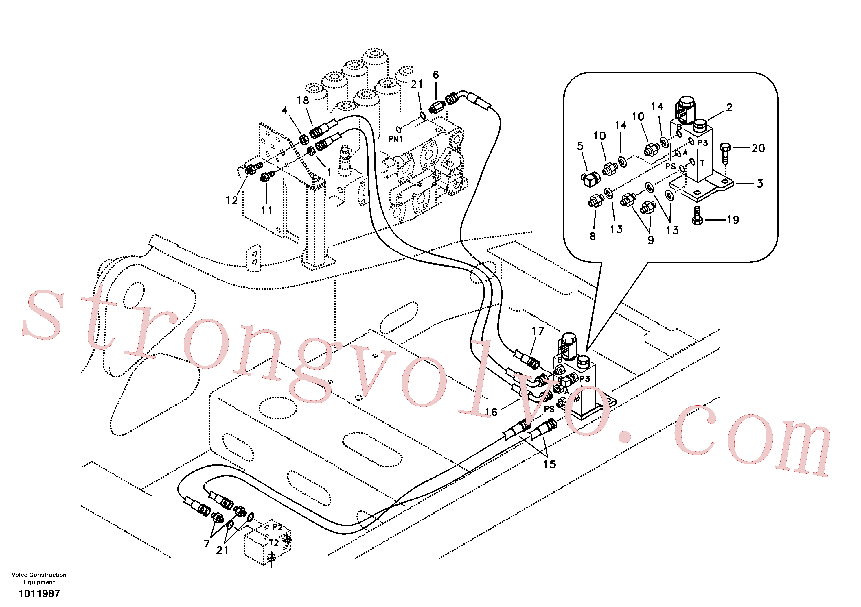 VOE14509484 Volvo Hidráulica de serviço, encaixe rápido na estrutura superior(1011987 Montagem)