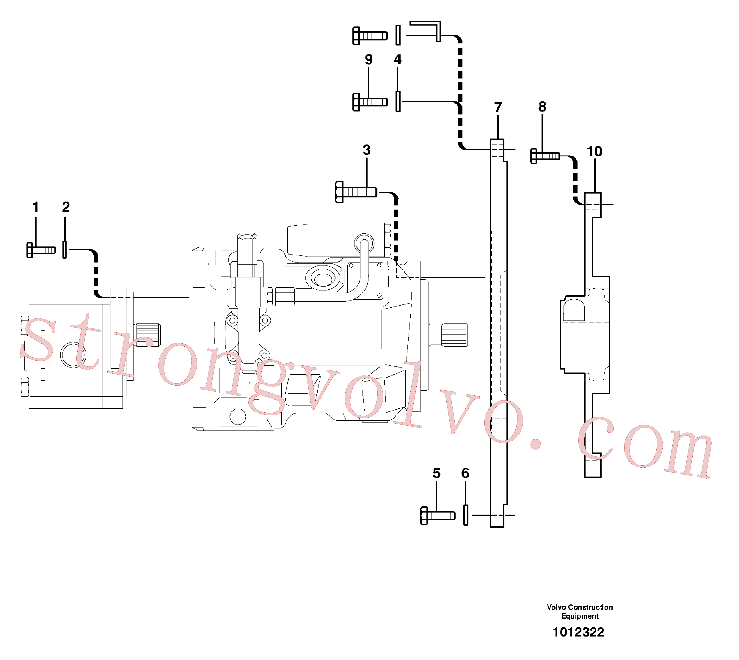 PJ4010036 Volvo Acoplamento do motor / bomba hidráulica(1012322 Montagem)