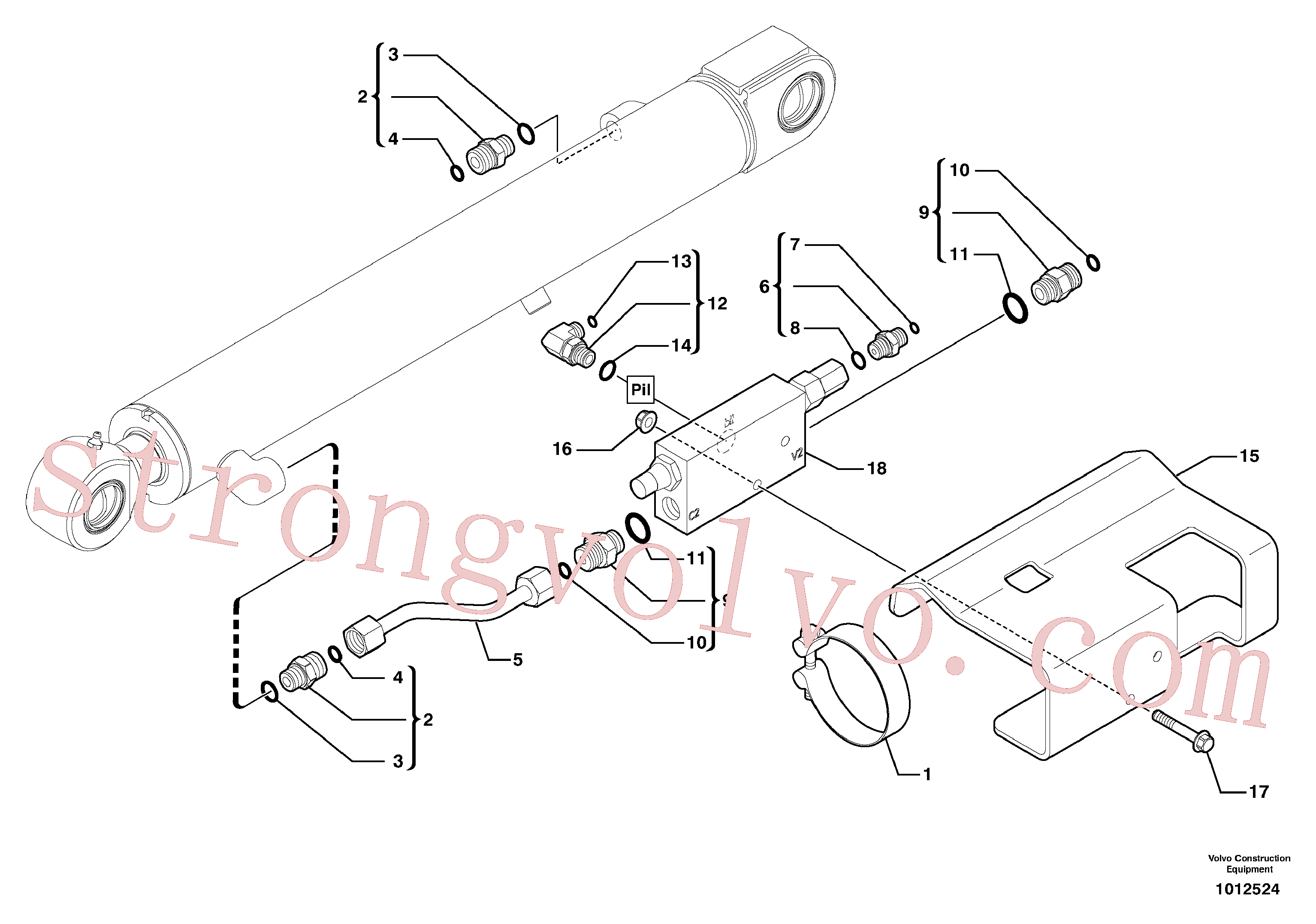 VOE11802920 Volvo Válvula de segurança (cilindro do braço de afundamento)(1012524 Montagem)