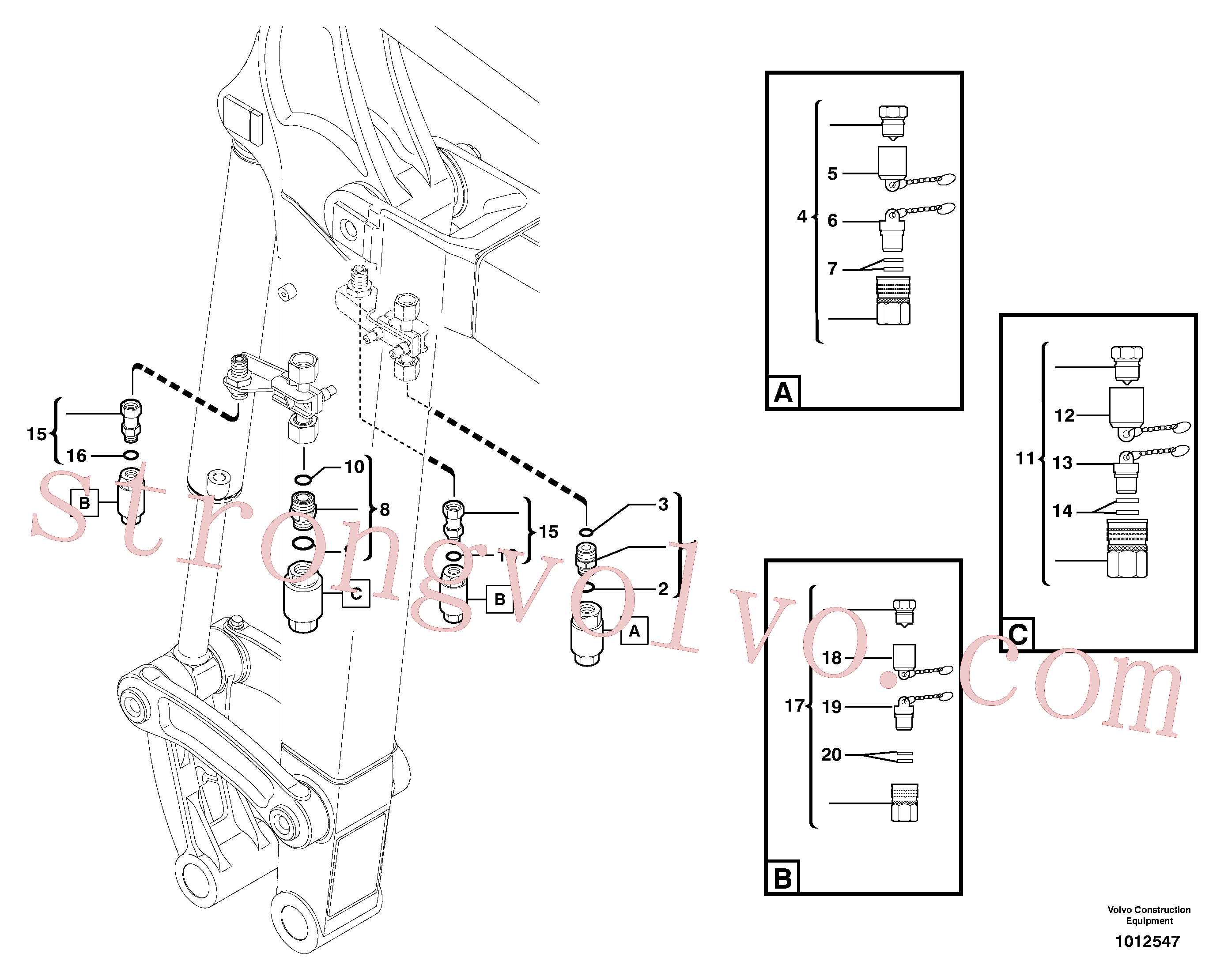 VOE11804081 Volvo Kit de acoplamento (acessórios)(1012547 Montagem)