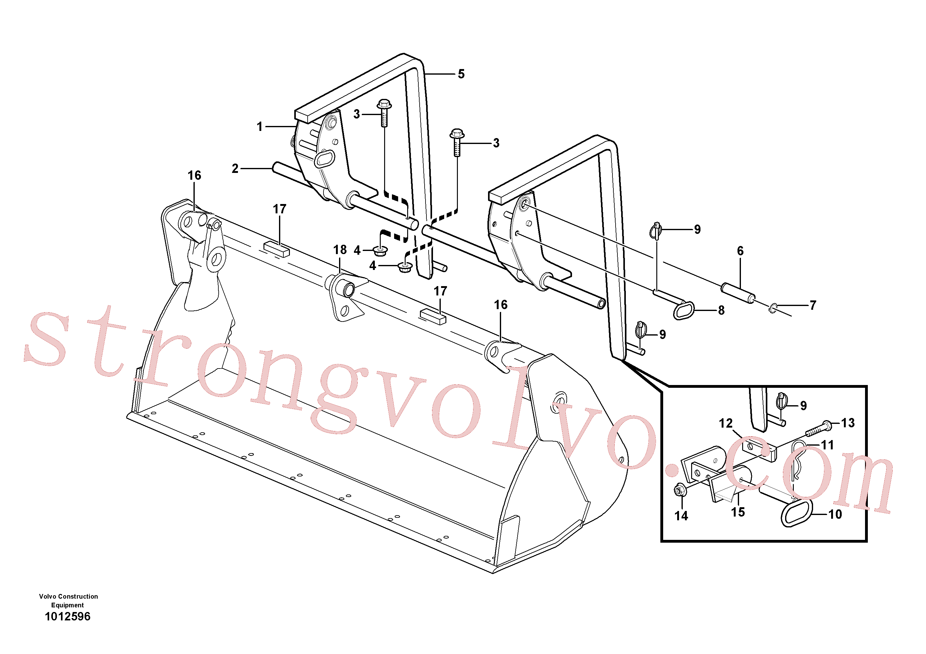 VOE914468 Volvo Braço de forquilha(1012596 Montagem)