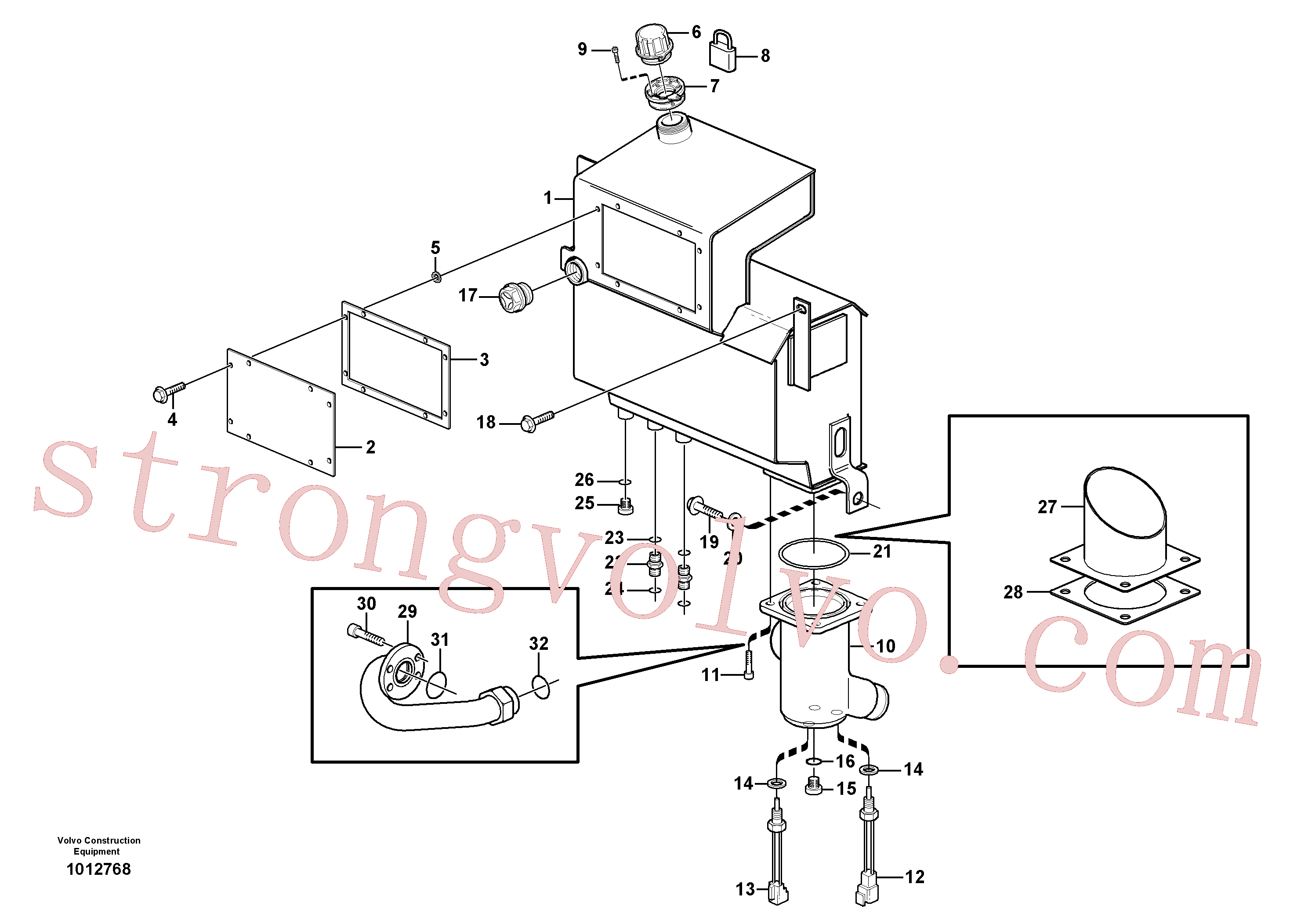 VOE967635 Volvo Depósito de óleo hidráulico(1012768 Montagem)