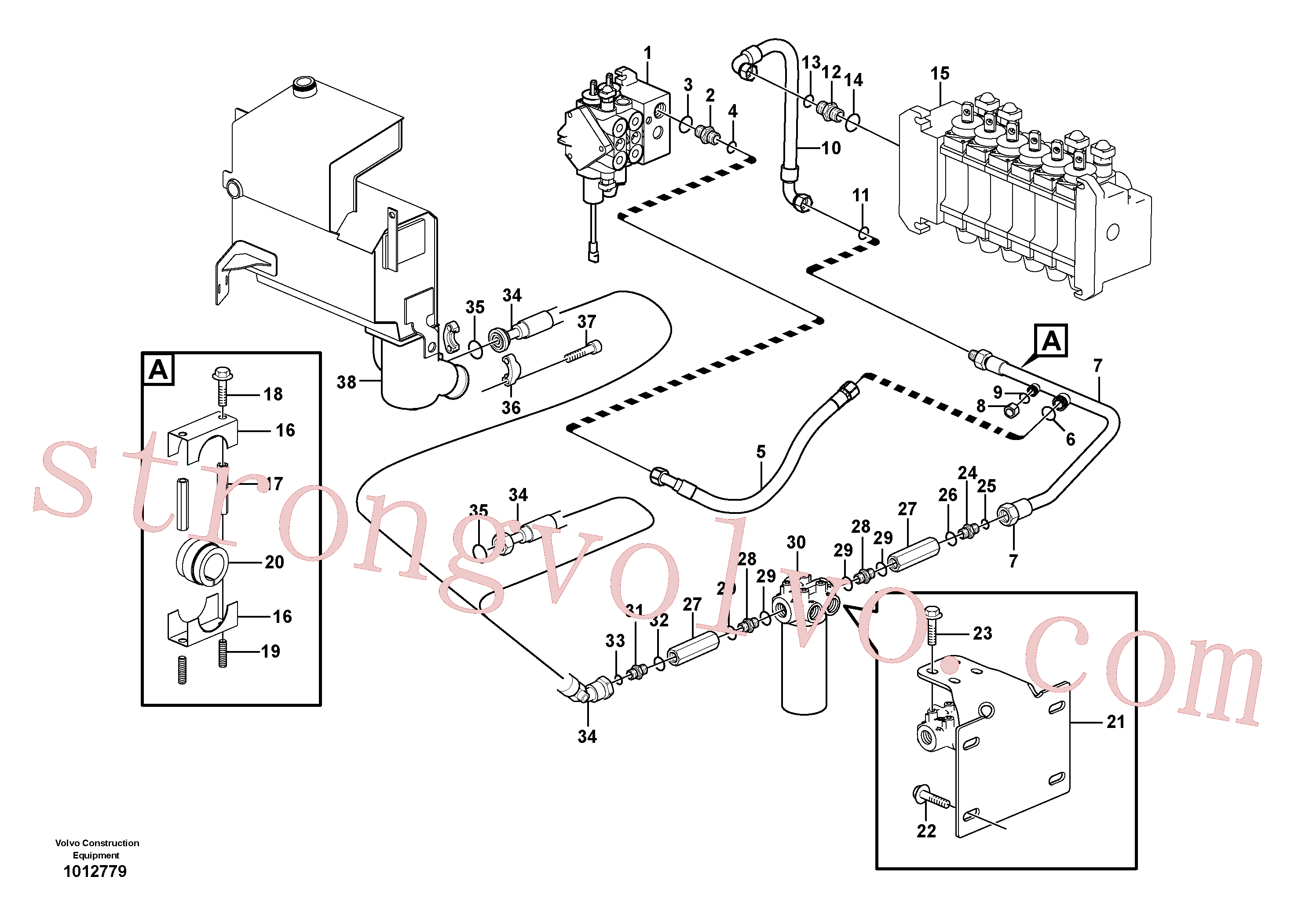 VOE14211861 Volvo Sistema hidráulico, linha de retorno(1012779 Montagem)