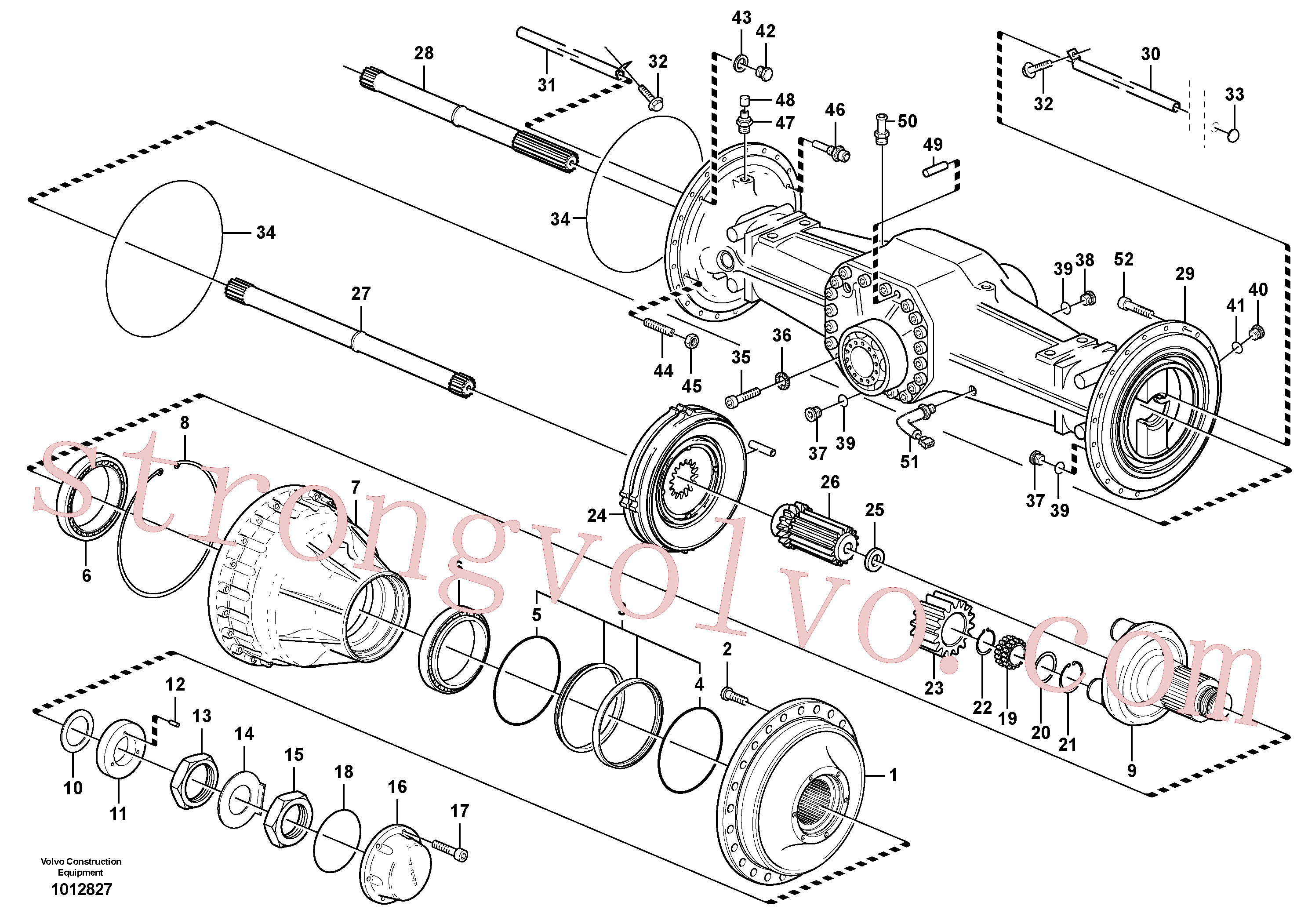 VOE983310 Volvo Eixo planetário, traseiro(1012827 Montagem)