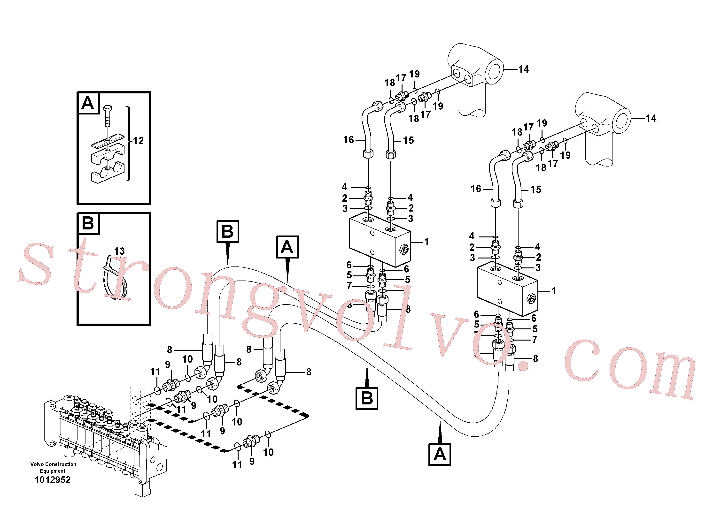 VOE11882258 Volvo Sistema hidráulico, patas estabilizadoras(1012952 Montagem)