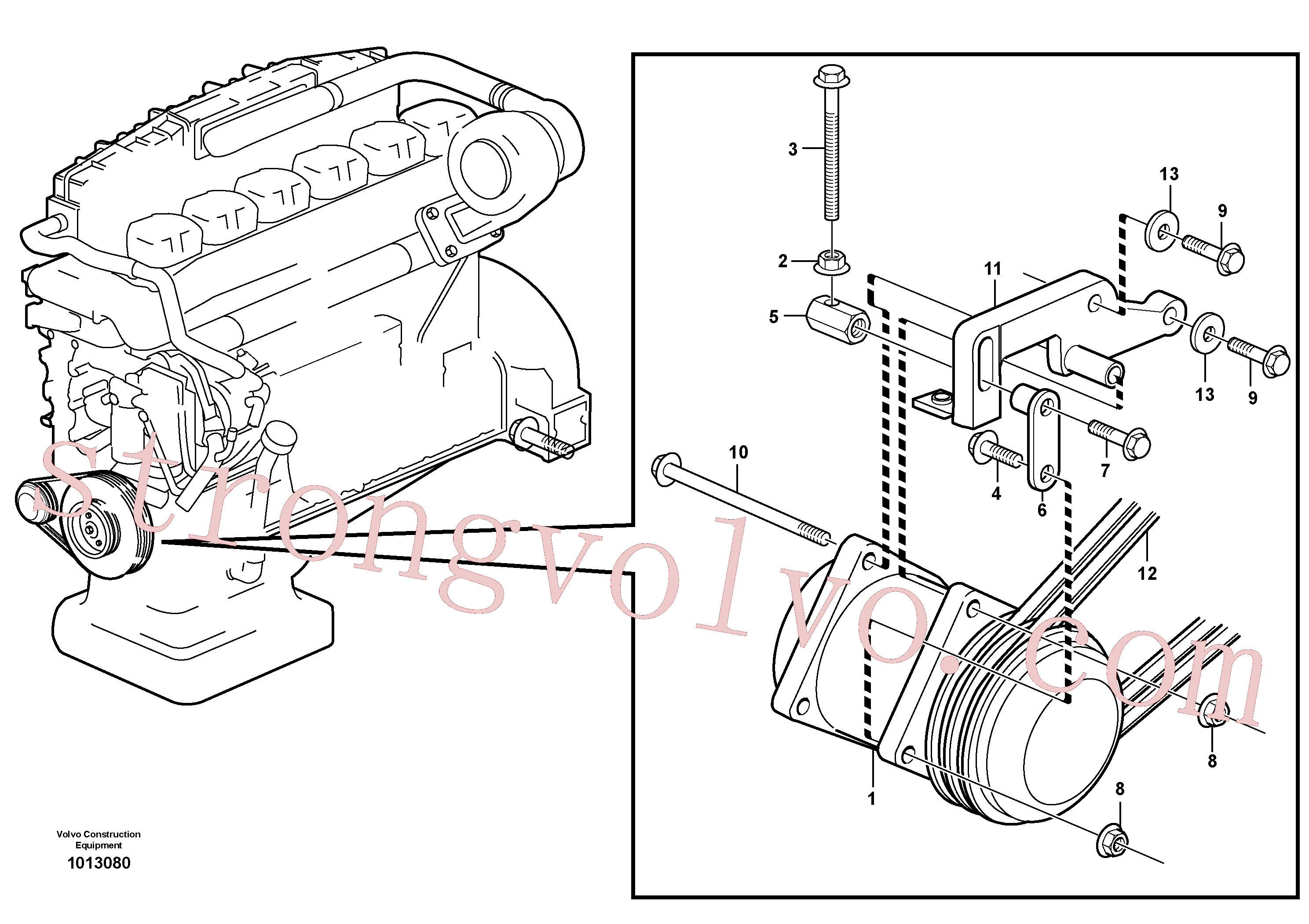 VOE973096 Parafuso flangeado Volvo escavadeira