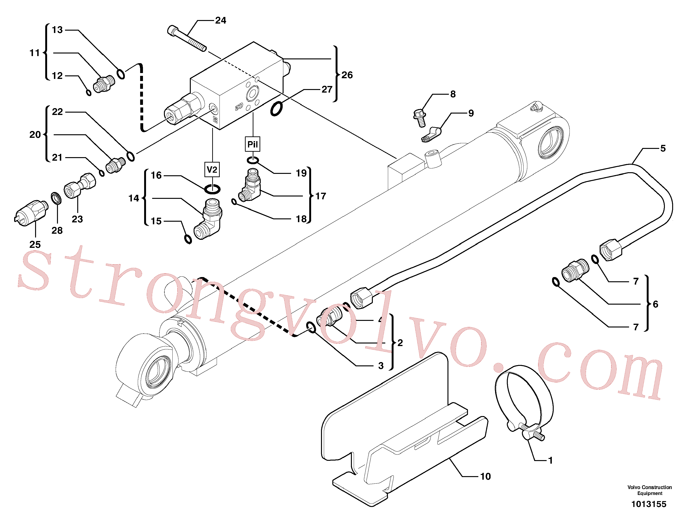 China Made VOE11802914 Braçadeira roscada Volvo Acessórios para escavadeira