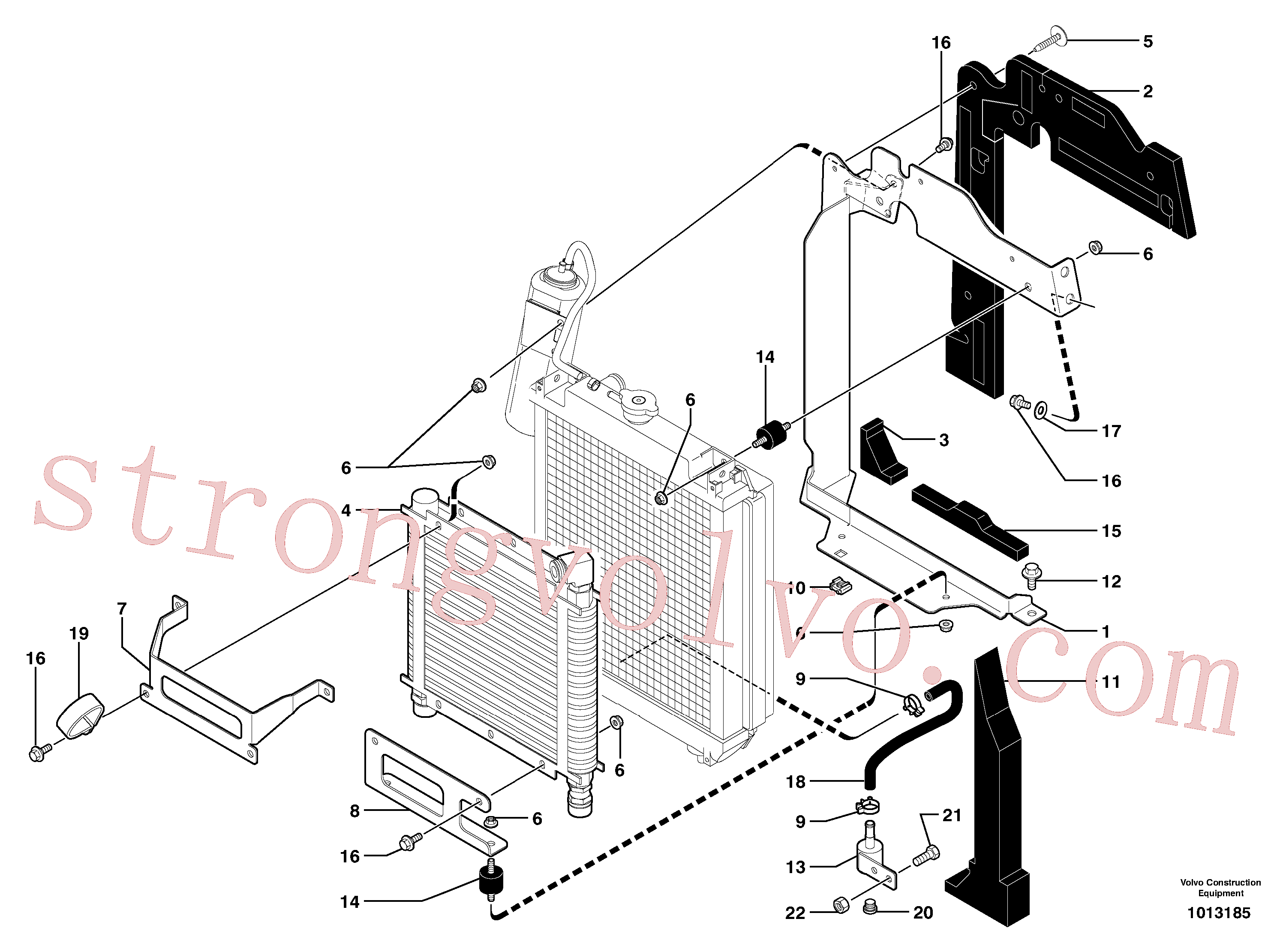 VOE11802303 Volvo Instalação do radiador(1013185 Montagem)
