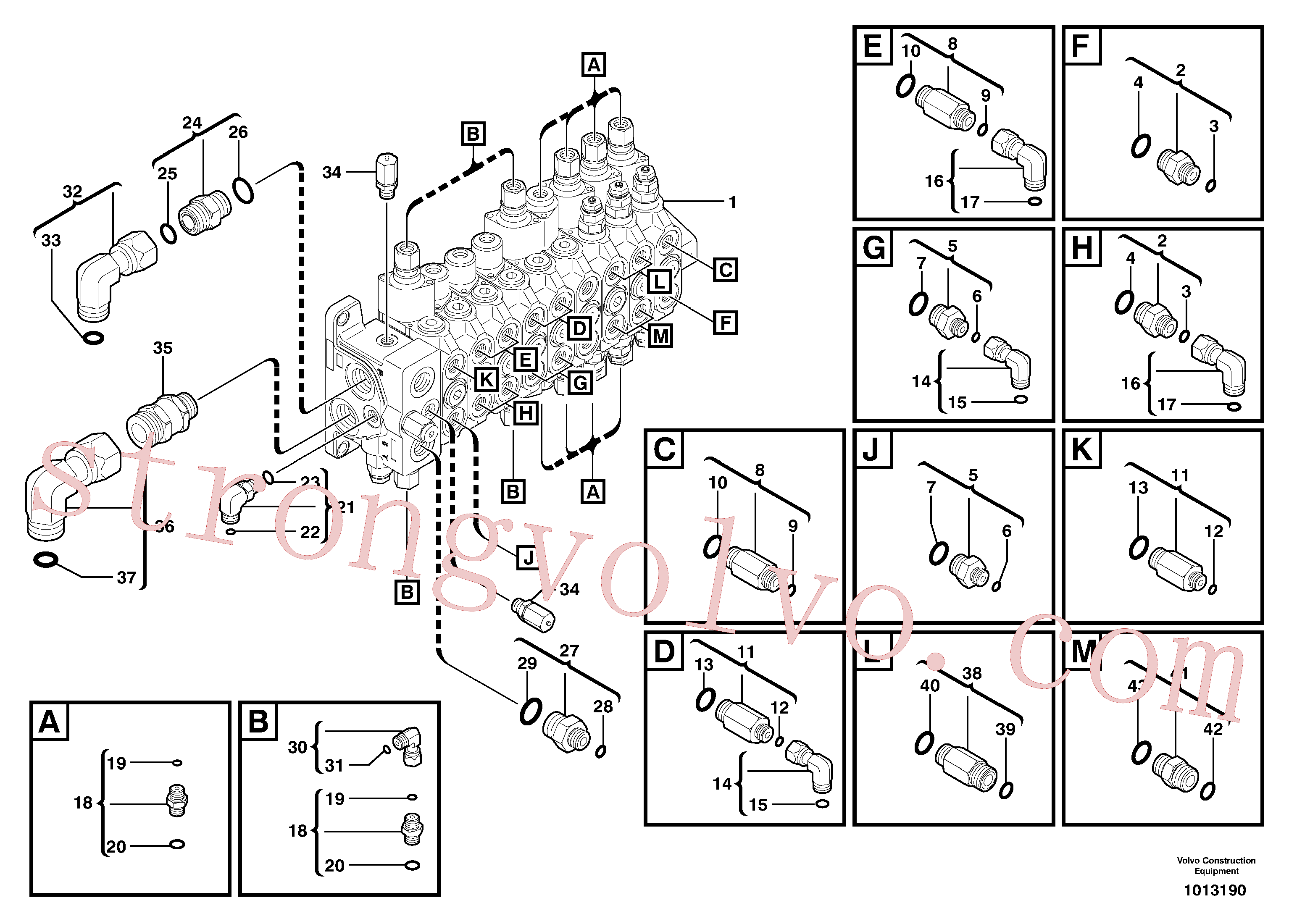 China Made VOE11801959 Adaptador Volvo Acessórios para escavadeira