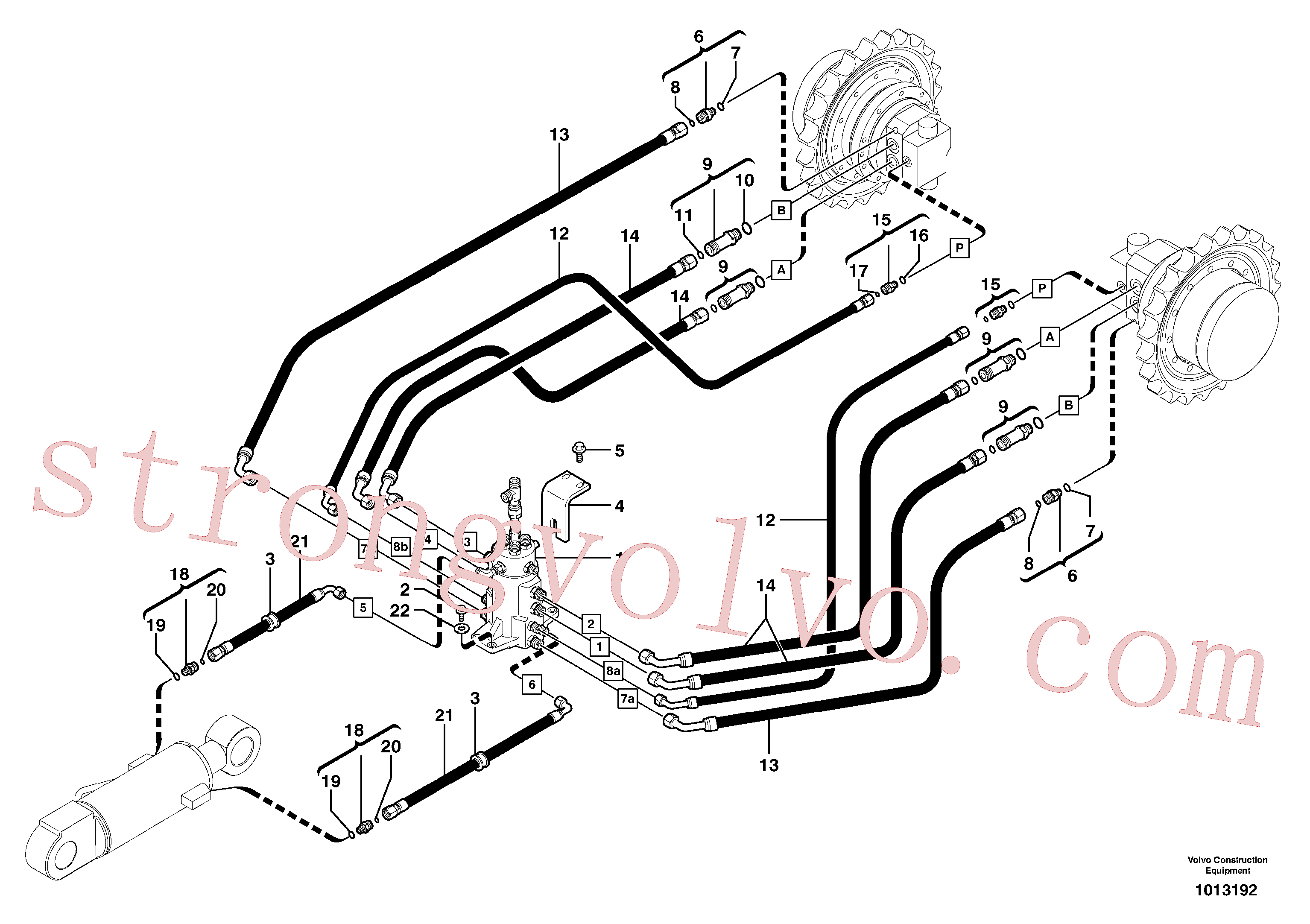 PJ5140380 Volvo Circuito hidráulico (estrutura inferior)(1013192 Montagem)