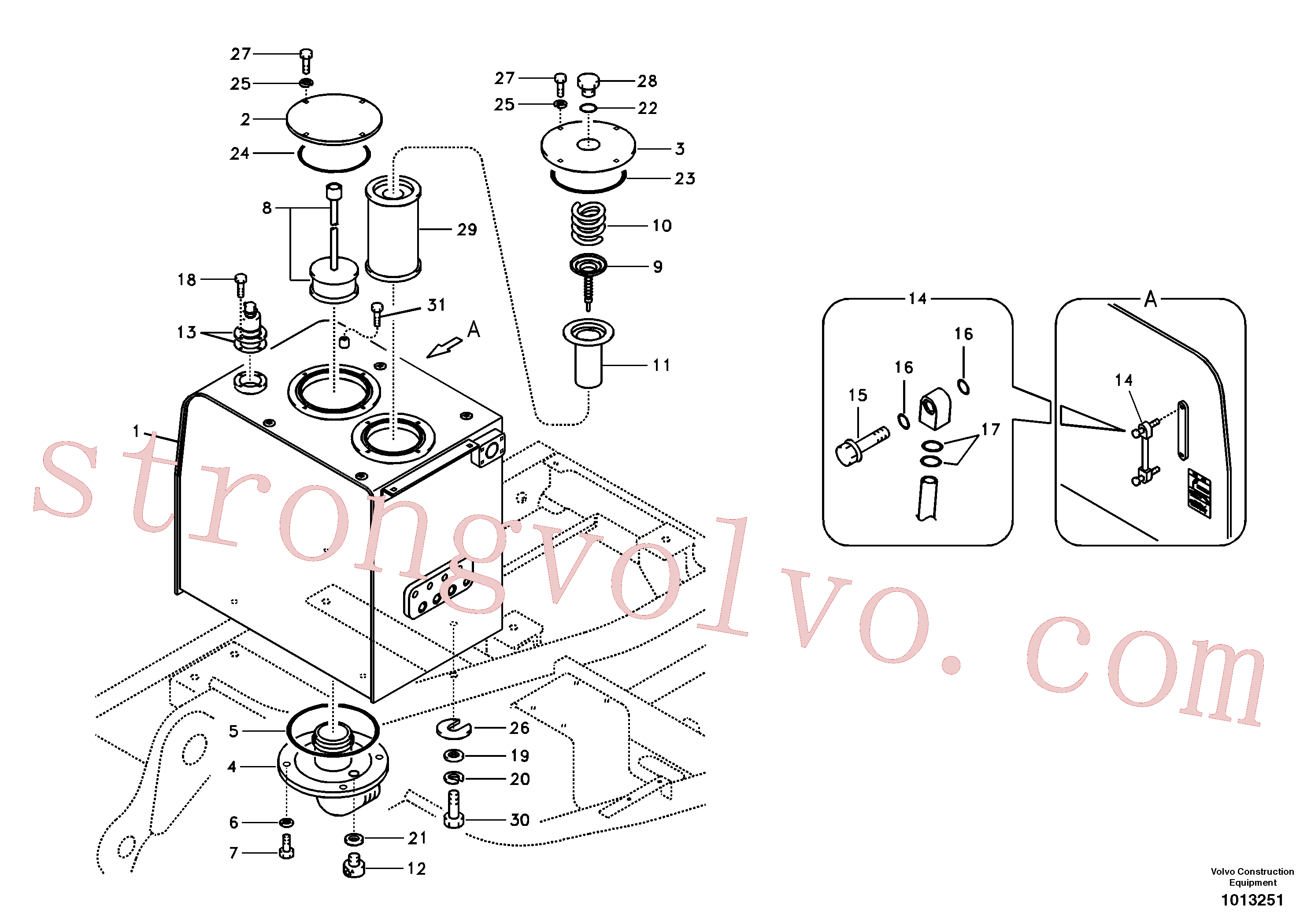 VOE14507925 Volvo Depósito de óleo hidráulico(1013251 Montagem)
