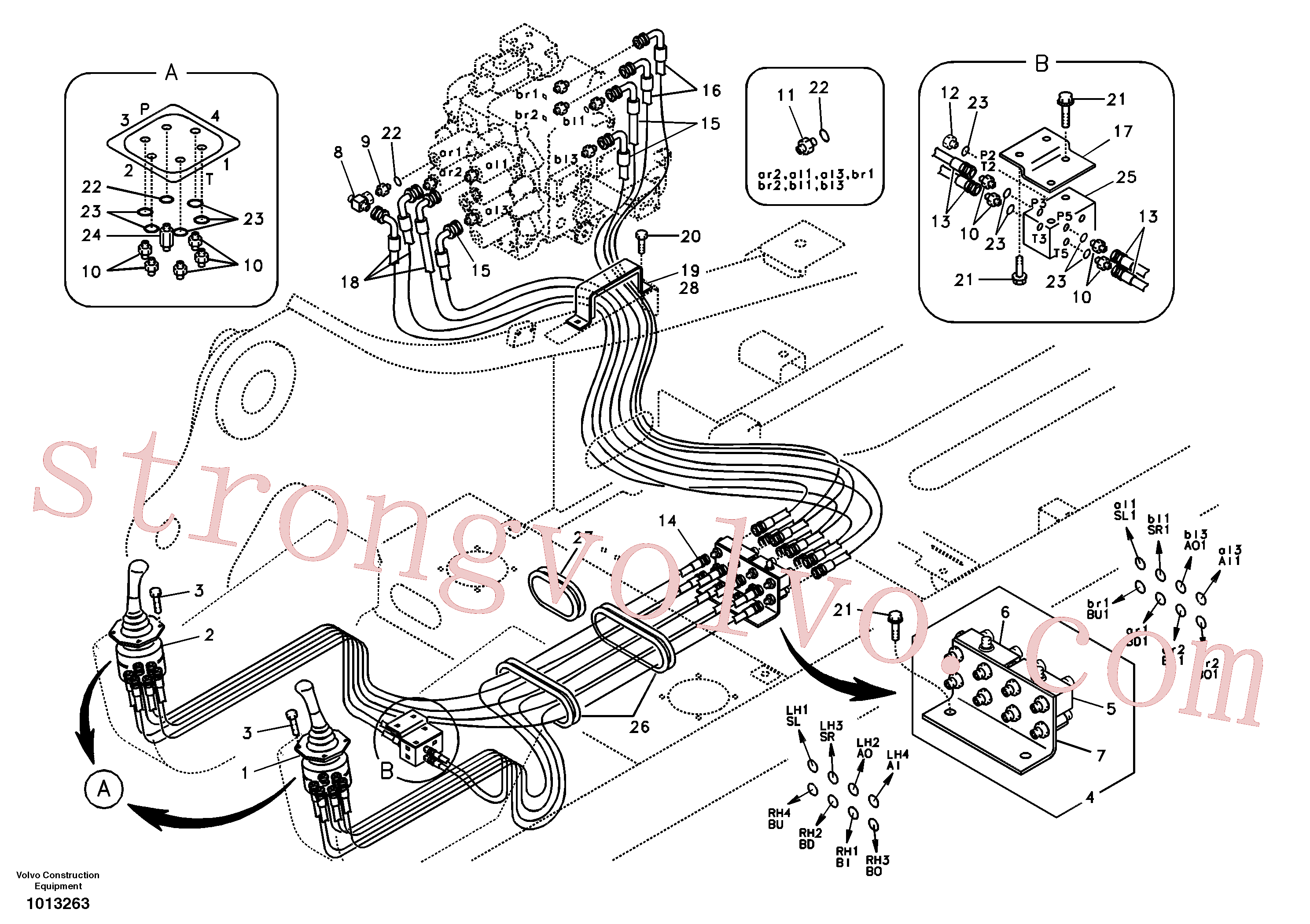 VOE14519668 Volvo Sistema servomotor, válvula de comando para válvula de comando à distância(1013263 Montagem)