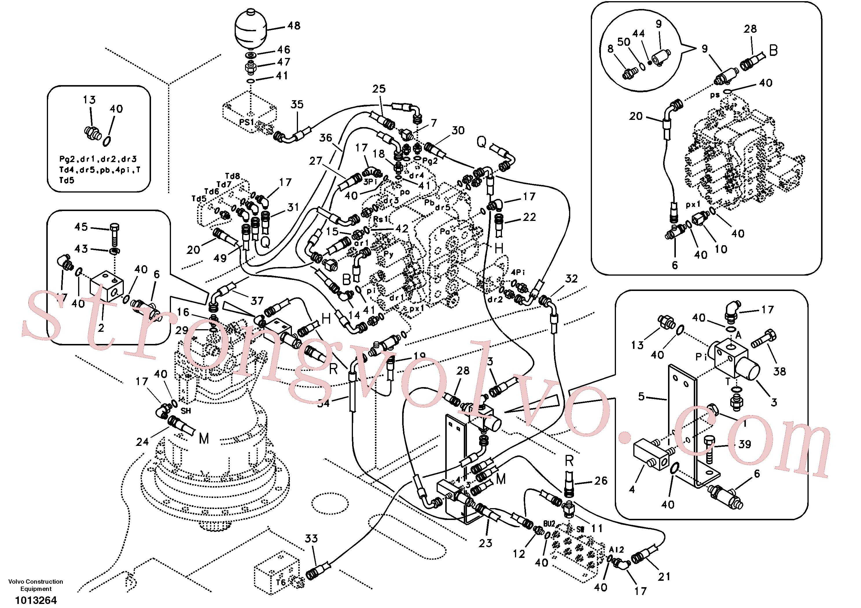 SA9411-95470 Volvo Sistema servomotor, tubagem da válvula de comando(1013264 Montagem)