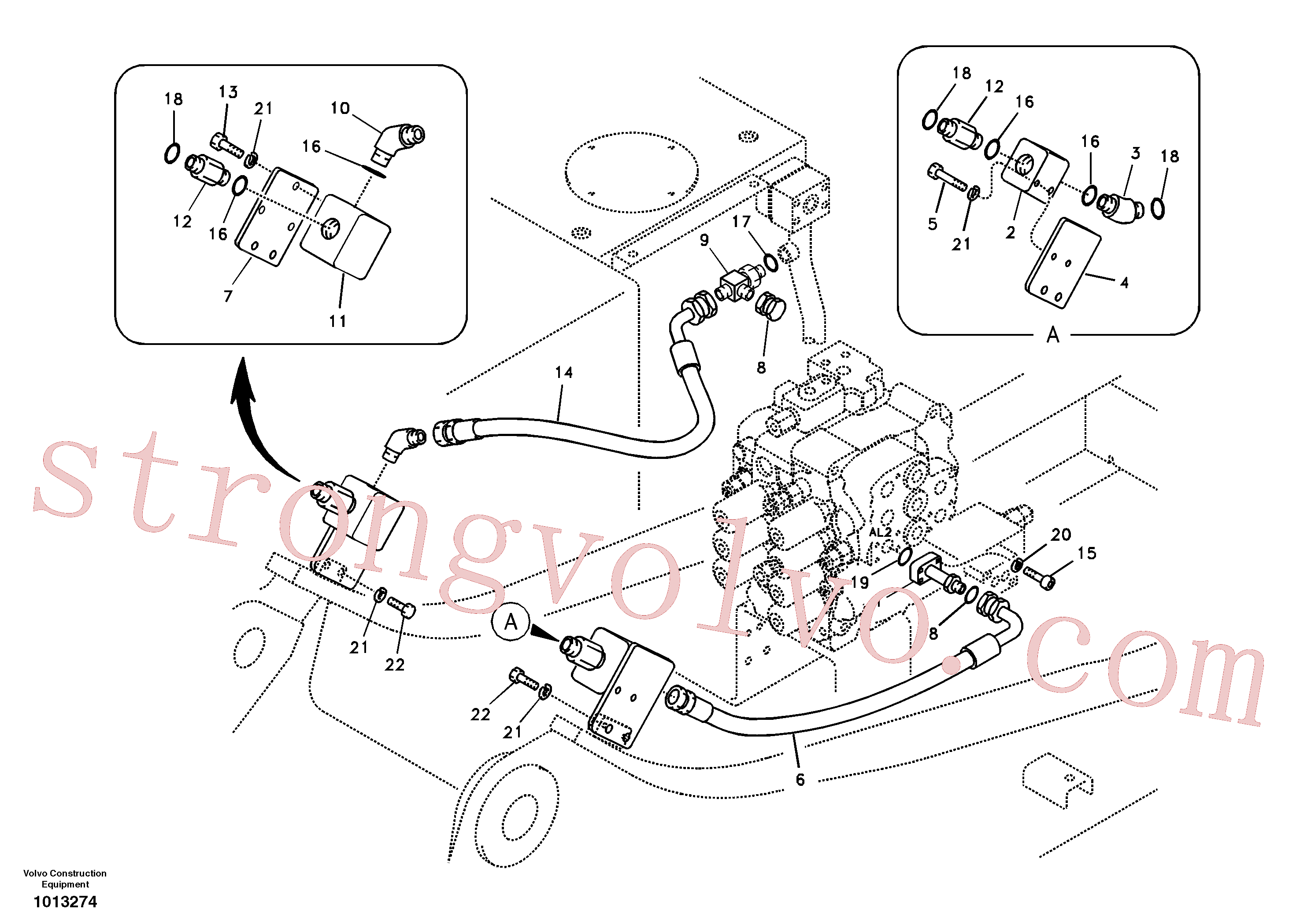 VOE14511942 Volvo Hidráulica de serviço, martelo e cortador para topo(1013274 Montagem)