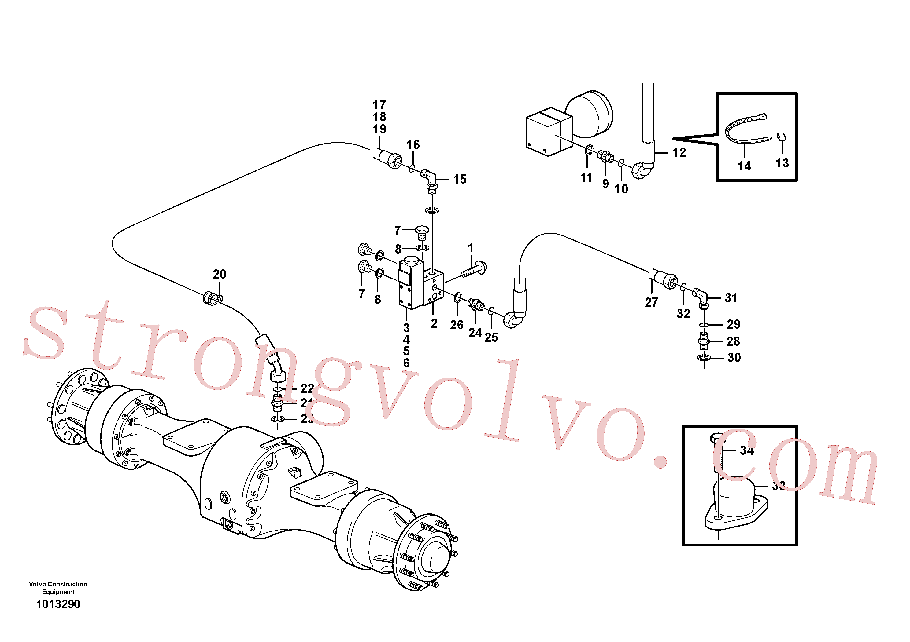 VOE11163103 Volvo Comandos, bloqueio do diferencial(1013290 Montagem)