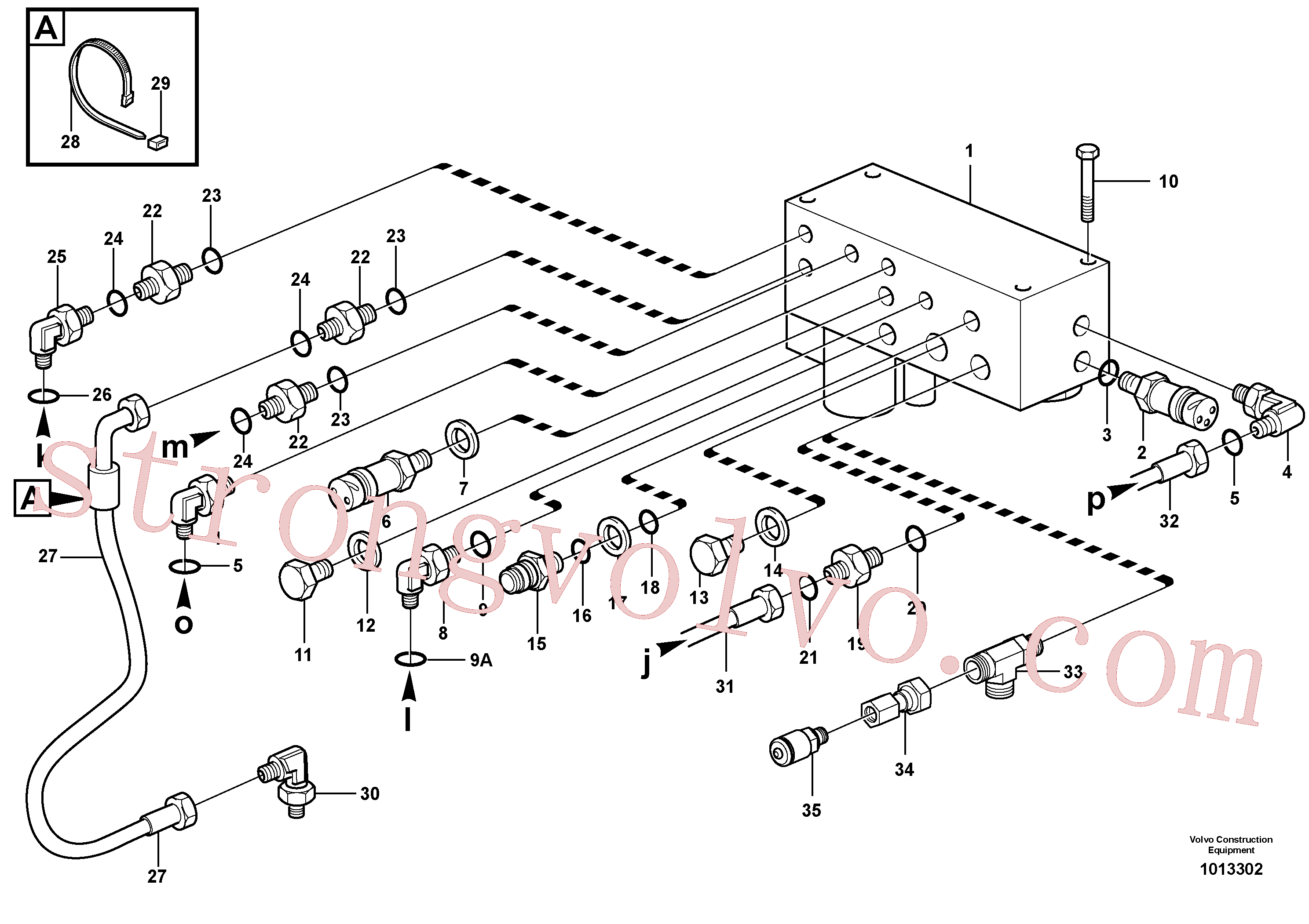 VOE13933865 Volvo Sistema de travagem hidráulico, unidade do motor, corpo da válvula(1013302 Montagem)