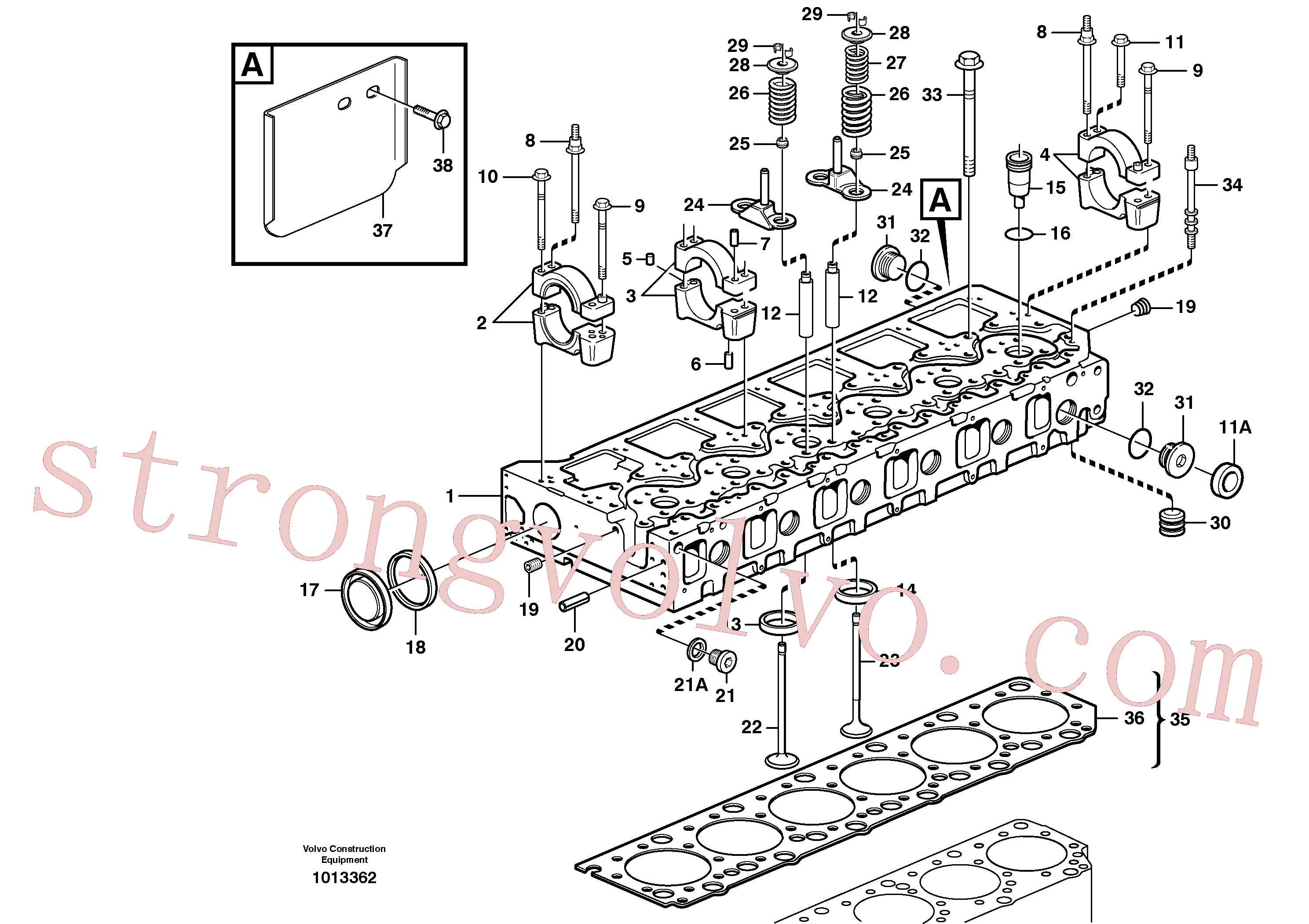 VOE968060 Volvo Cabeça de cilindro(1013362 Montagem)
