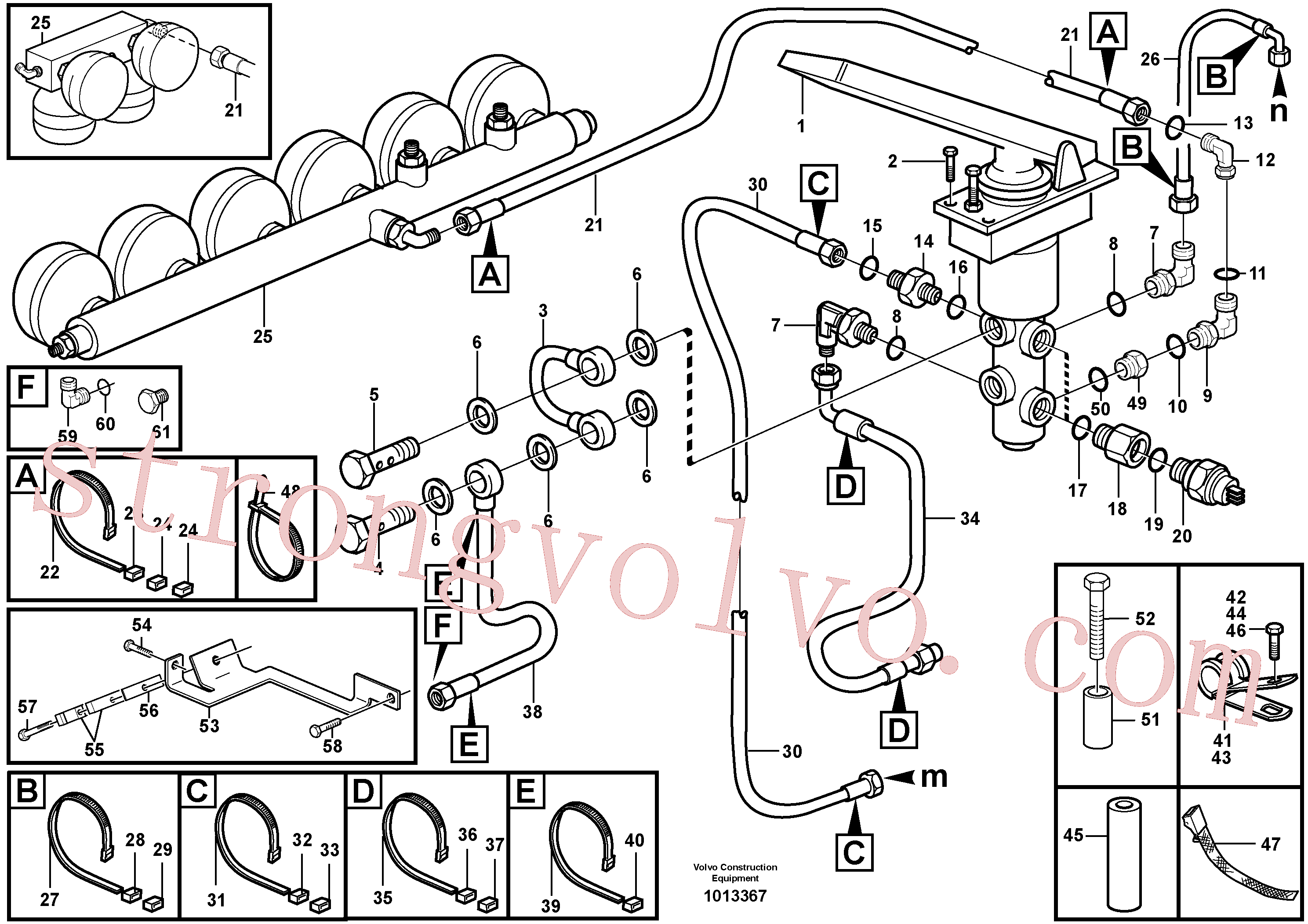 VOE967749 Volvo Sistema do travão hidráulico, cabina(1013367 Montagem)