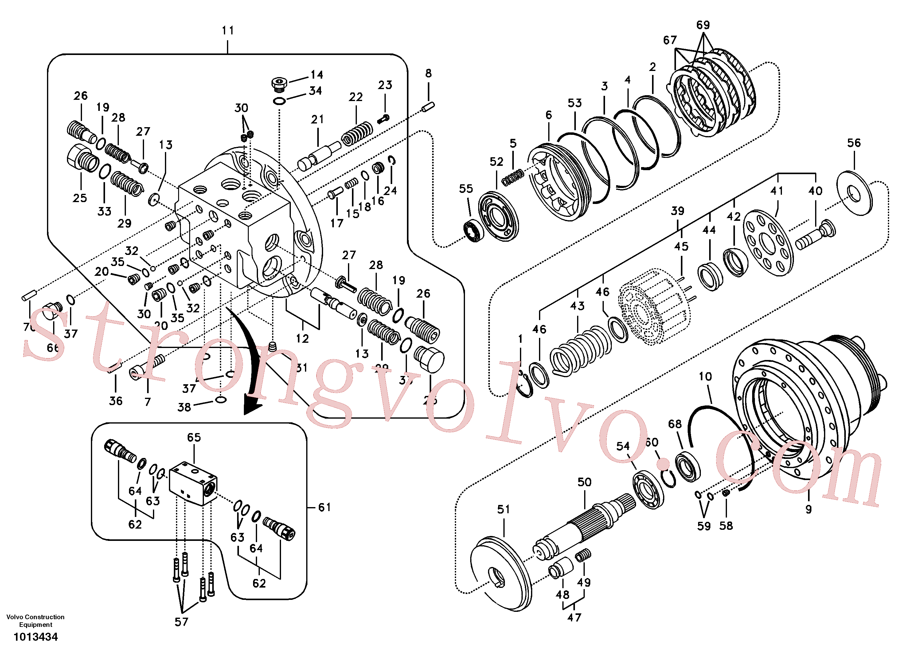 SA8230-23390 Volvo Motor de deslocação(1013434 Montagem)