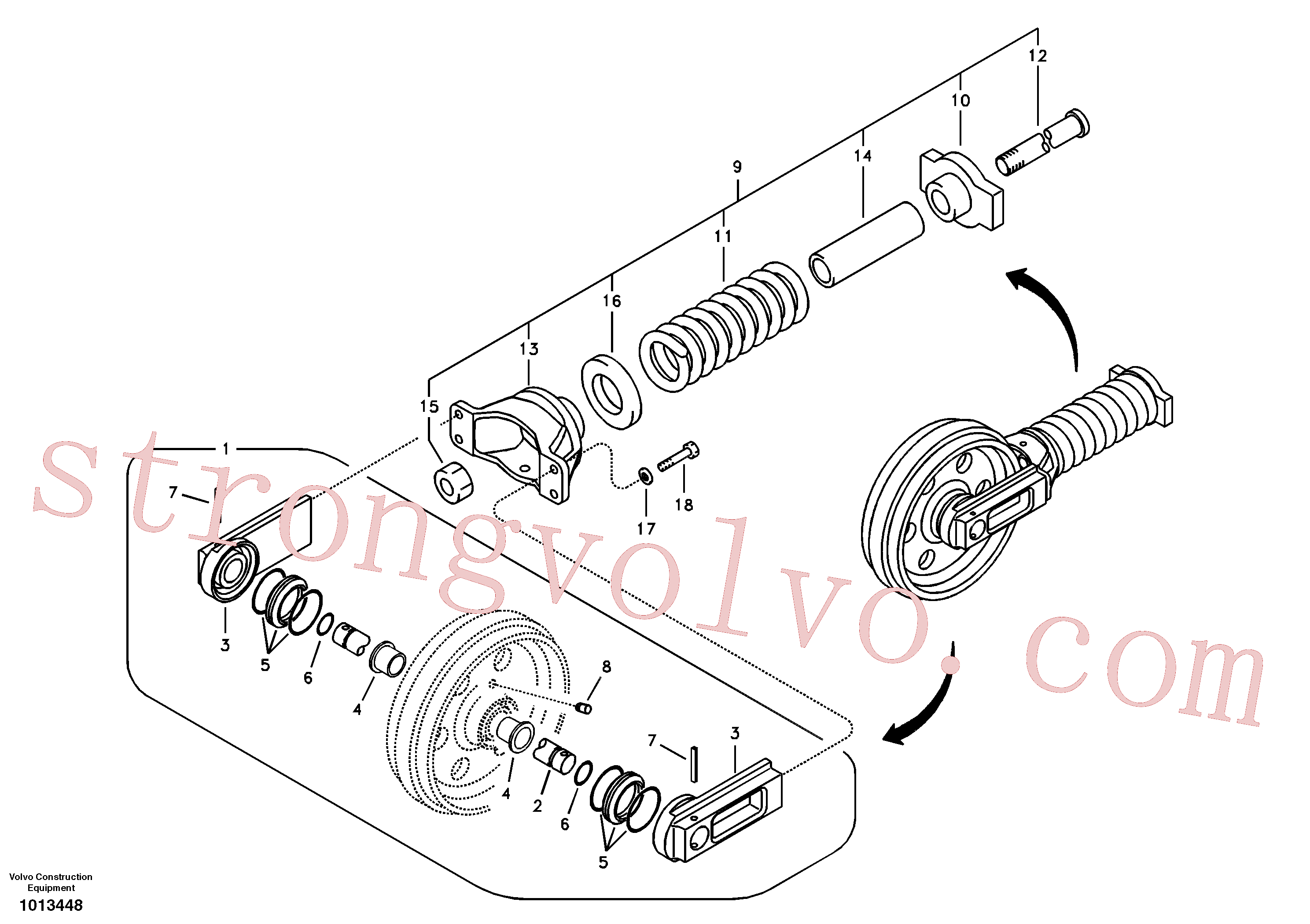 VOE990585 Volvo Rolete dianteiro(1013448 Montagem)