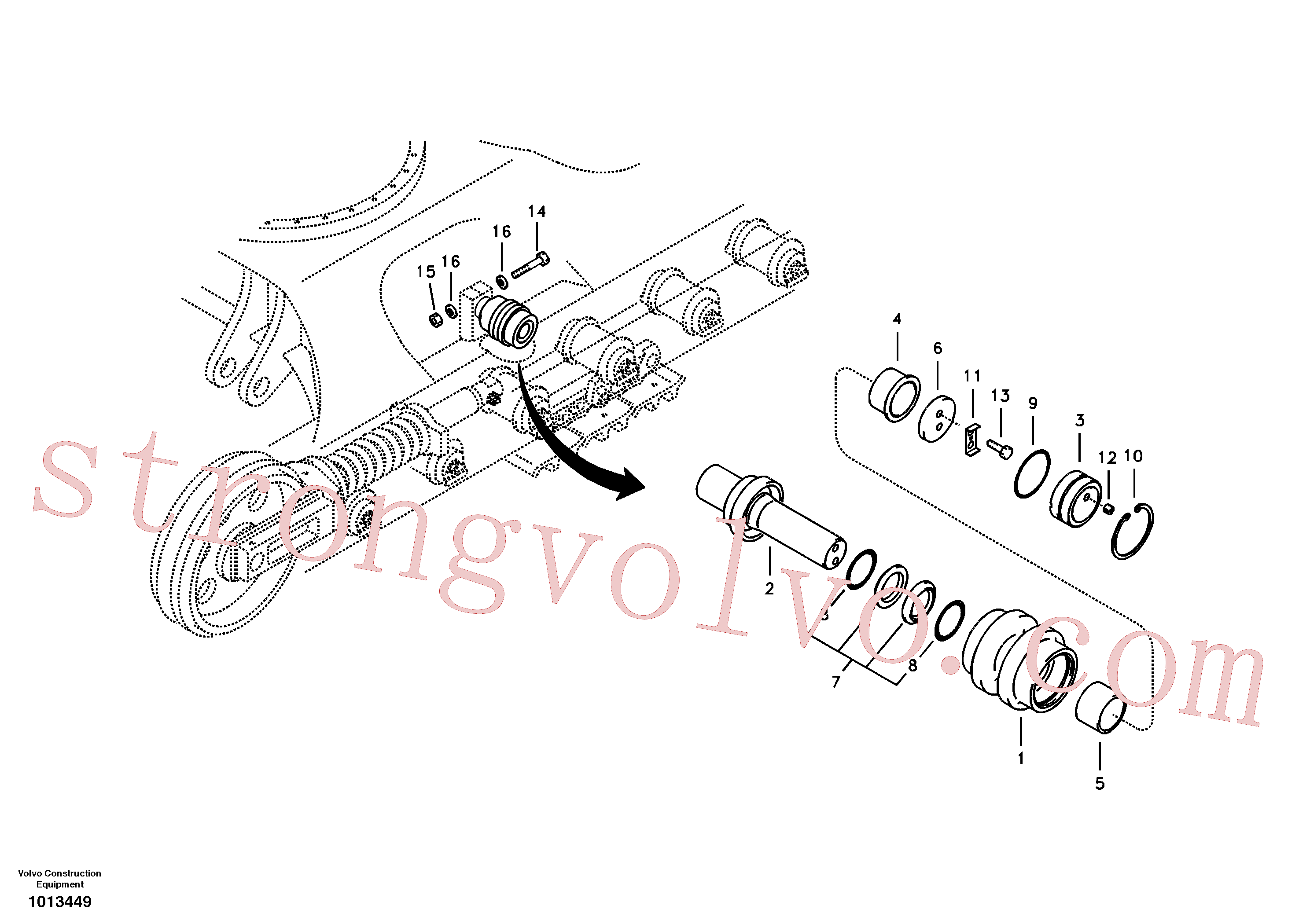 VOE990588 Volvo Roleto superior(1013449 Montagem)