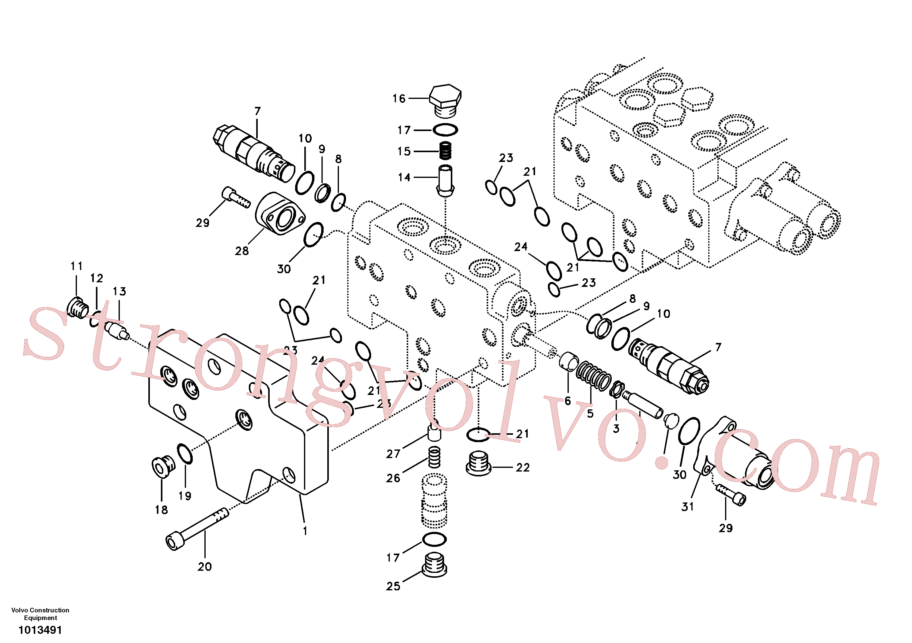 VOE14528973 Volvo Válvula mestra de comando(1013491 Montagem)