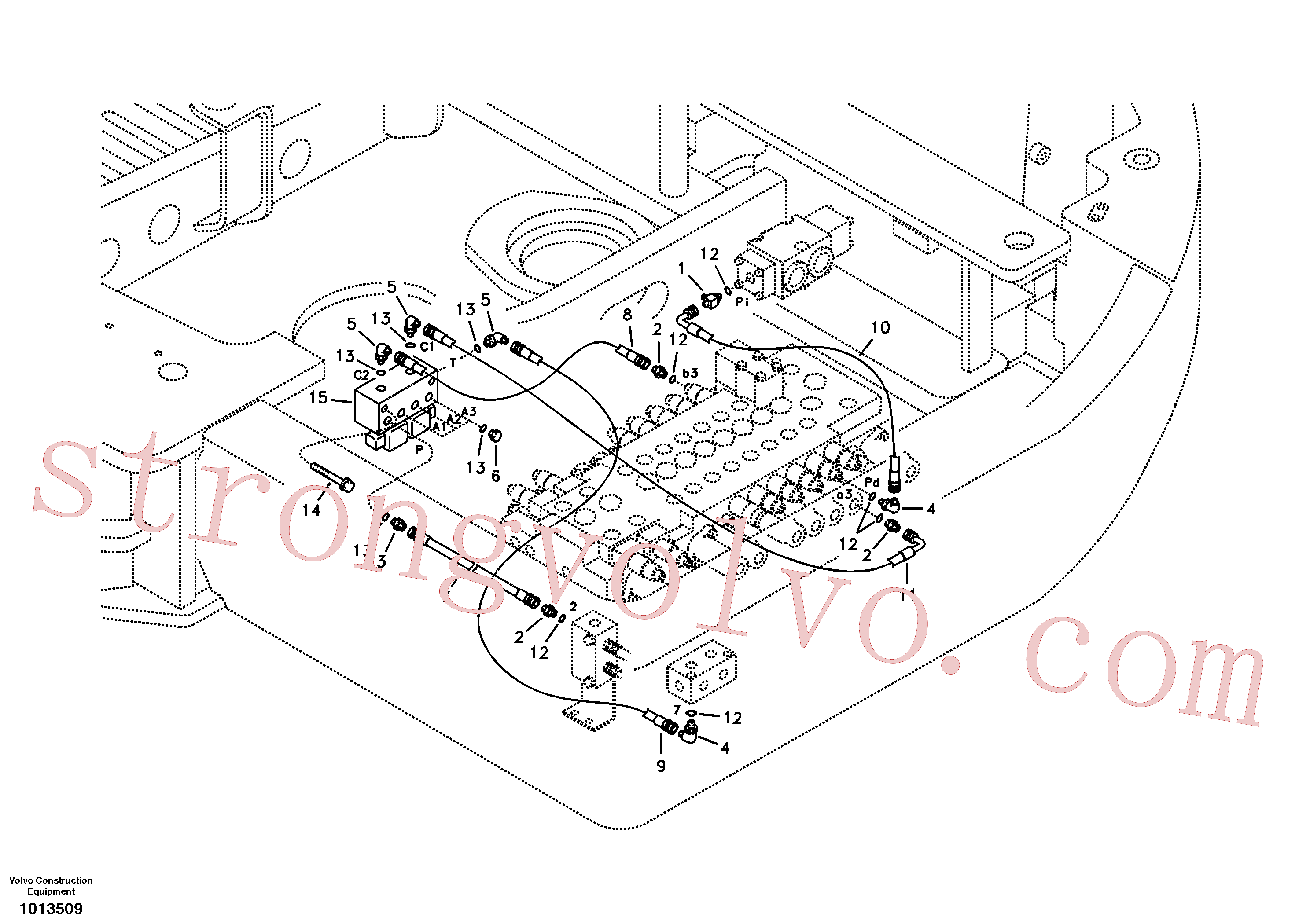 SA9451-02213 Volvo Sistema servomotor, martelo e corte(1013509 Montagem)