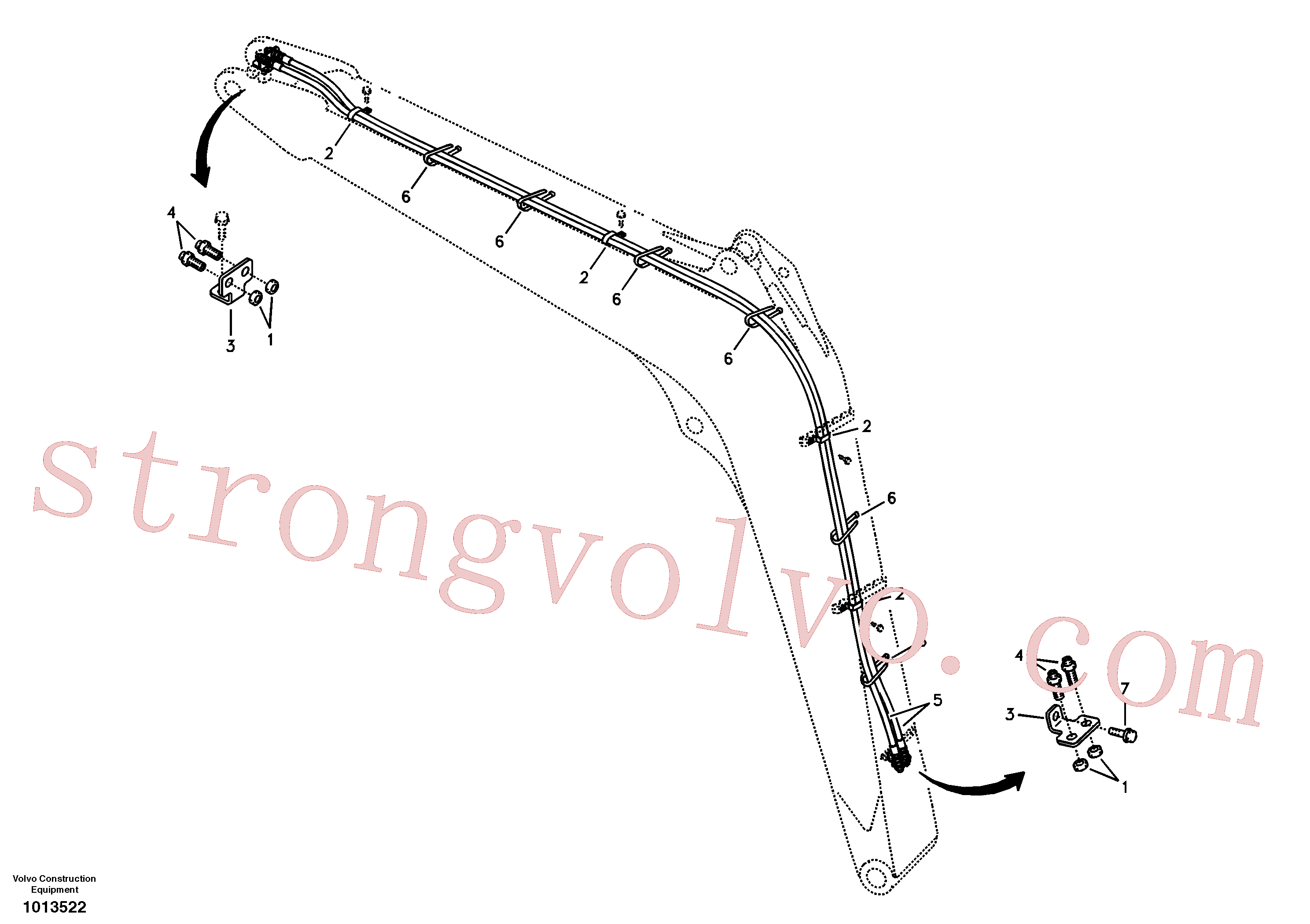 SA9451-02673 Volvo Hidráulica de serviço, encaixe rápido na lança(1013522 Montagem)