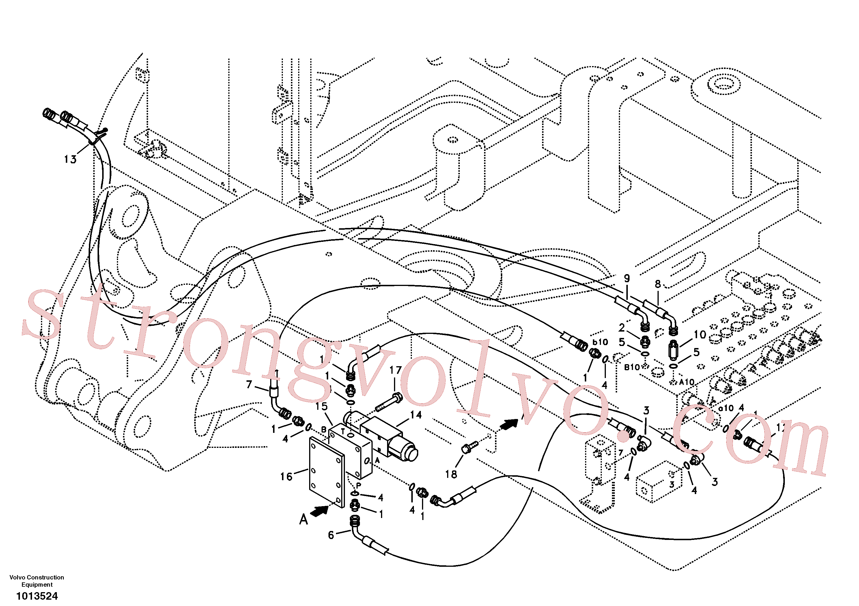 VOE14523619 Volvo Hidráulica de serviço, inclinação e rotor na estrutura superior(1013524 Montagem)