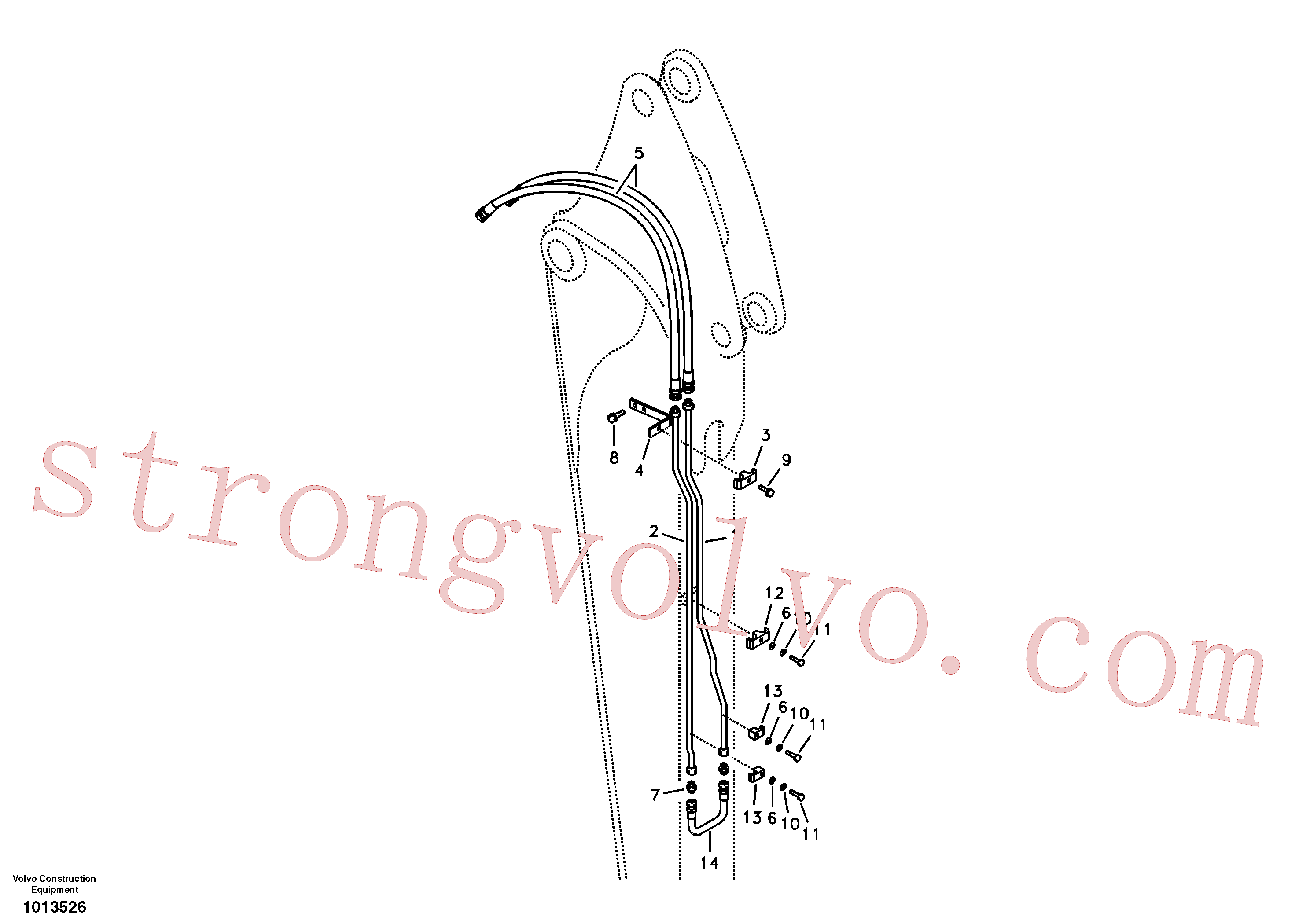 SA9451-03210 Volvo Hidráulica de serviço, inclinação e rotor no braço de afundamento(1013526 Montagem)