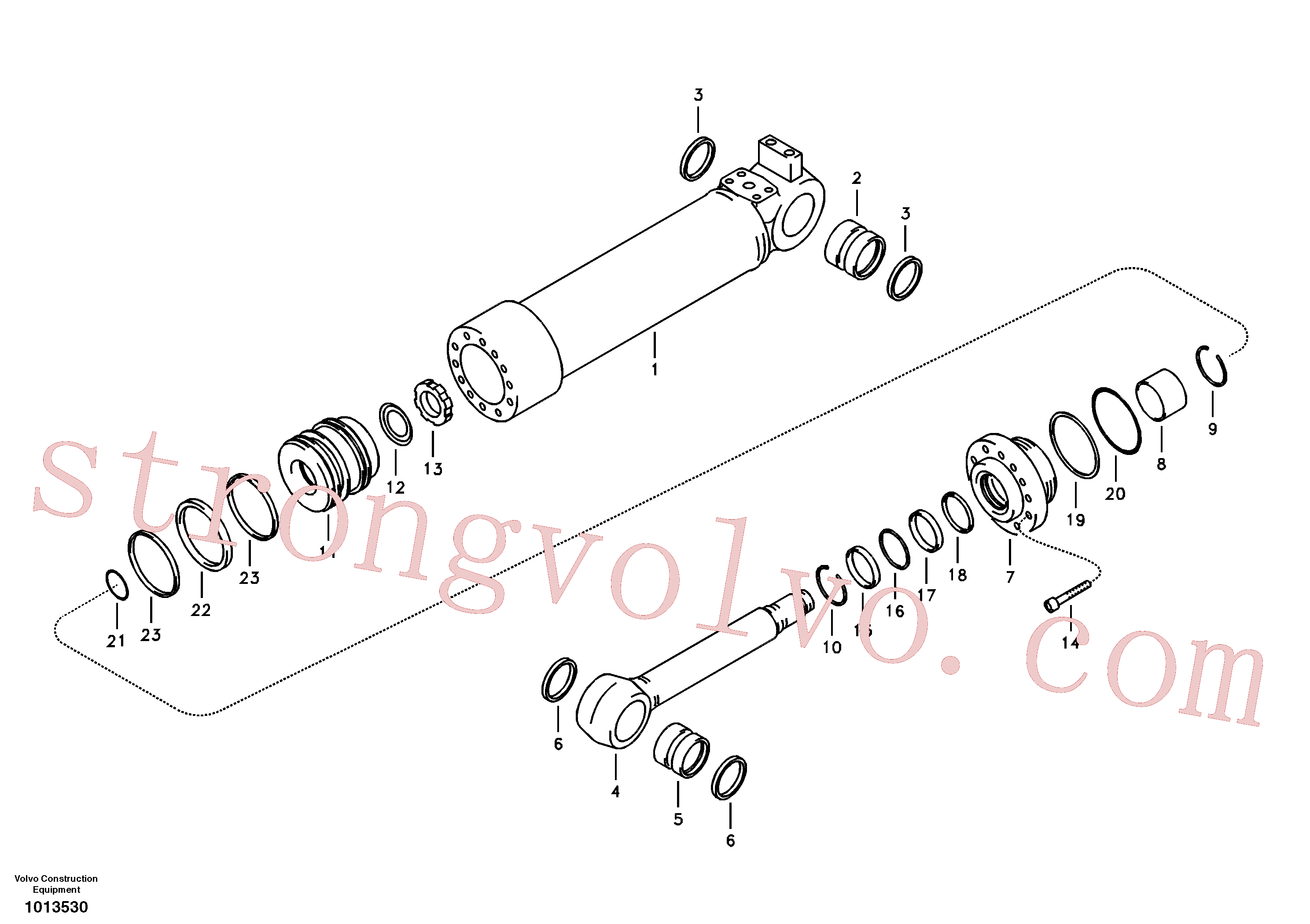 SA9563-20950 Volvo Cilindro da lâmina niveladora(1013530 Montagem)