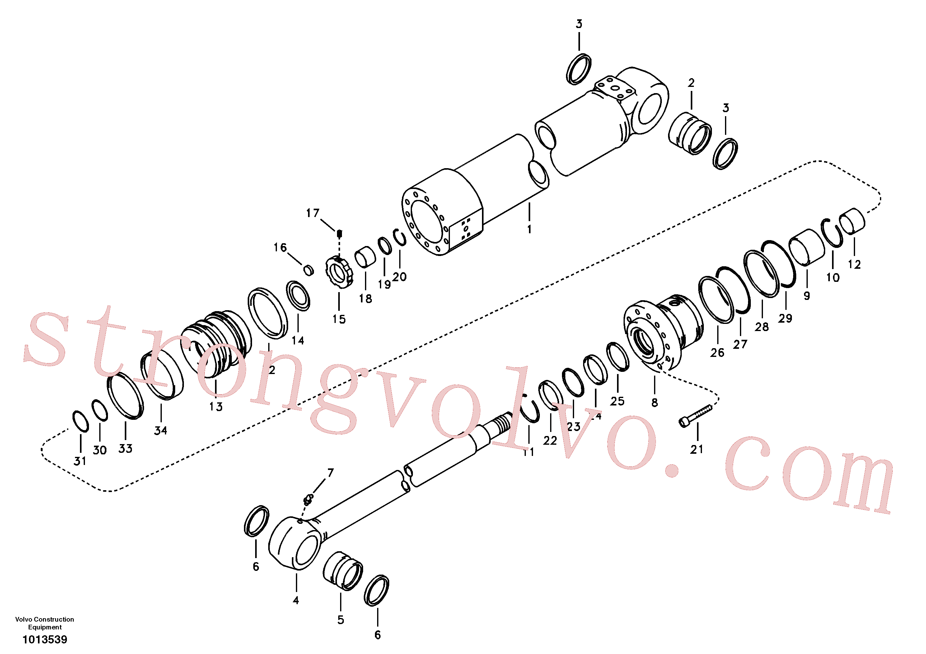 VOE14585078 Dipper arm cylinder Volvo escavadeira