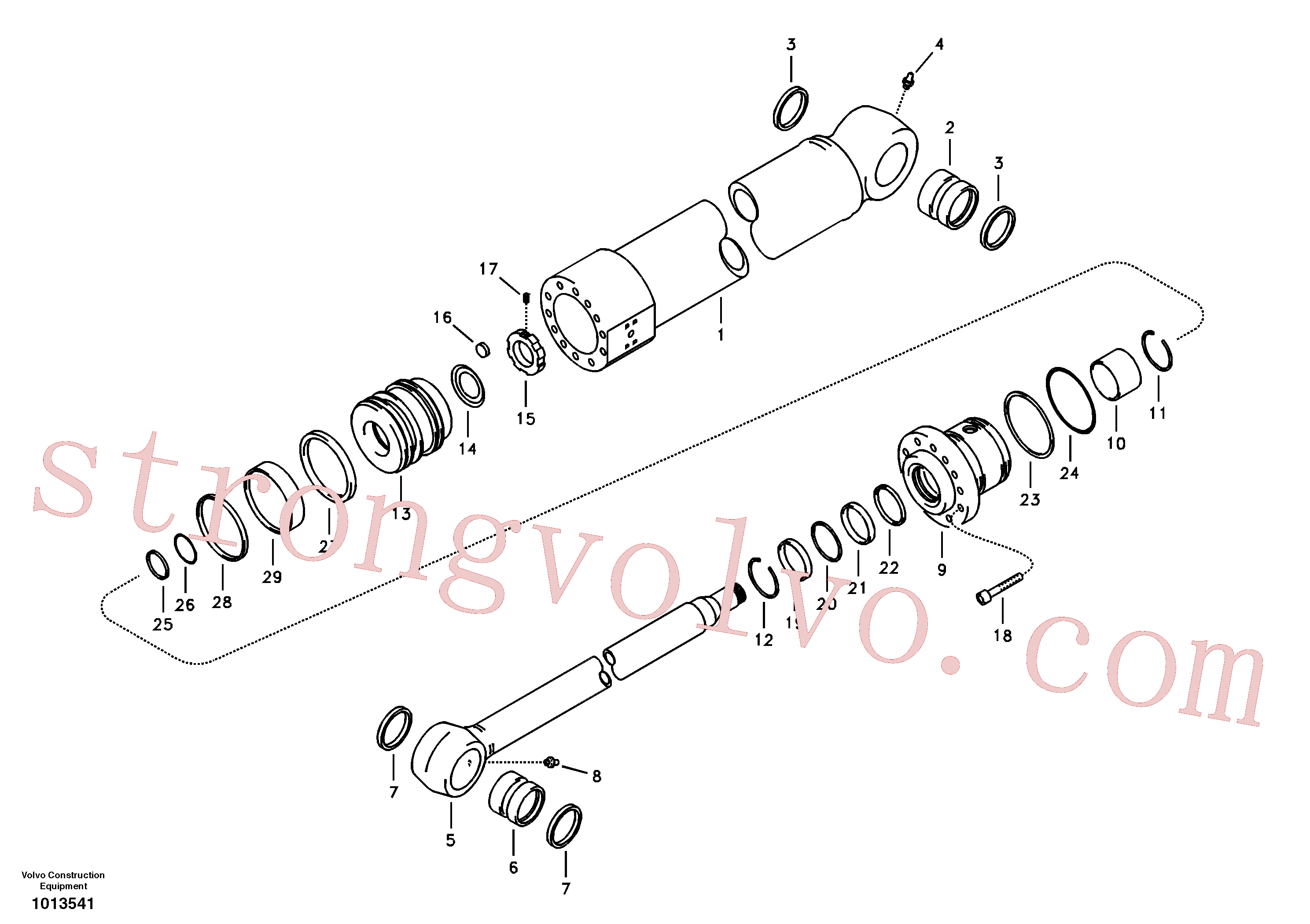 SA9557-05000 Volvo Cilindro de balde(1013541 Montagem)