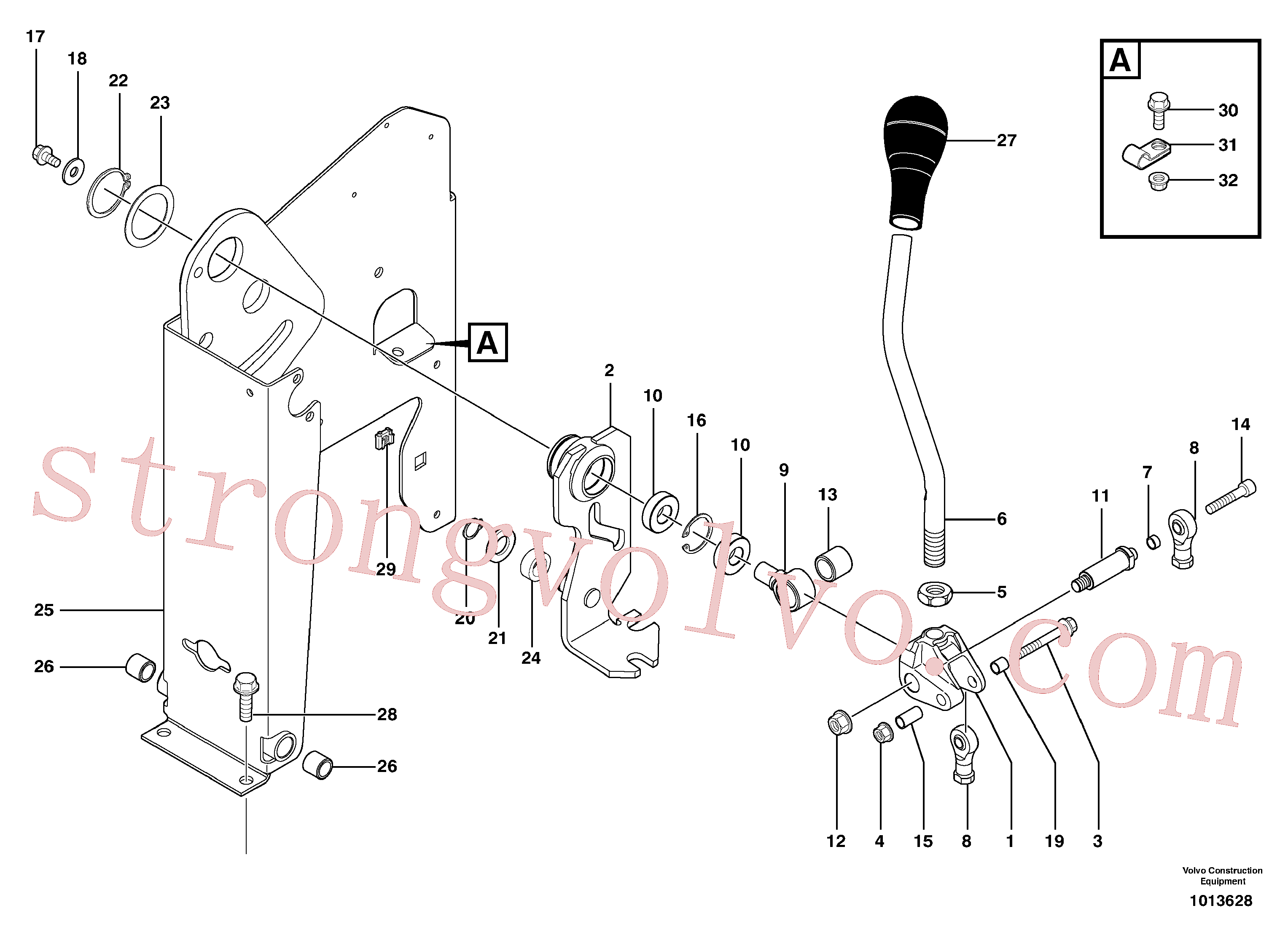 VOE11801817 Volvo Alavanca de comando: braço de afundamento / rotativo (esquerda)(1013628 Montagem)