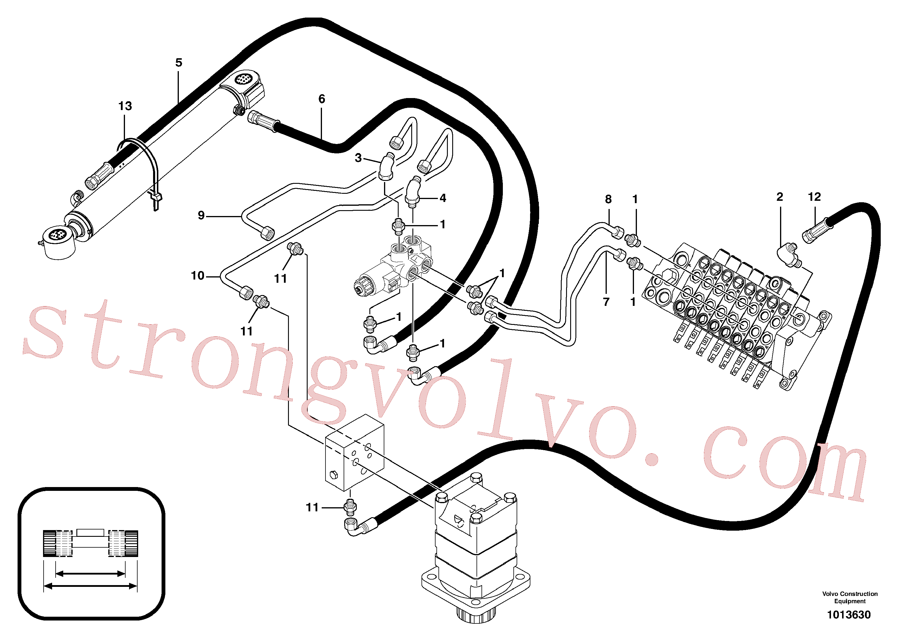 VOE11801809 Volvo Circuito hidráulico (rotação/desvio da lança)(1013630 Montagem)
