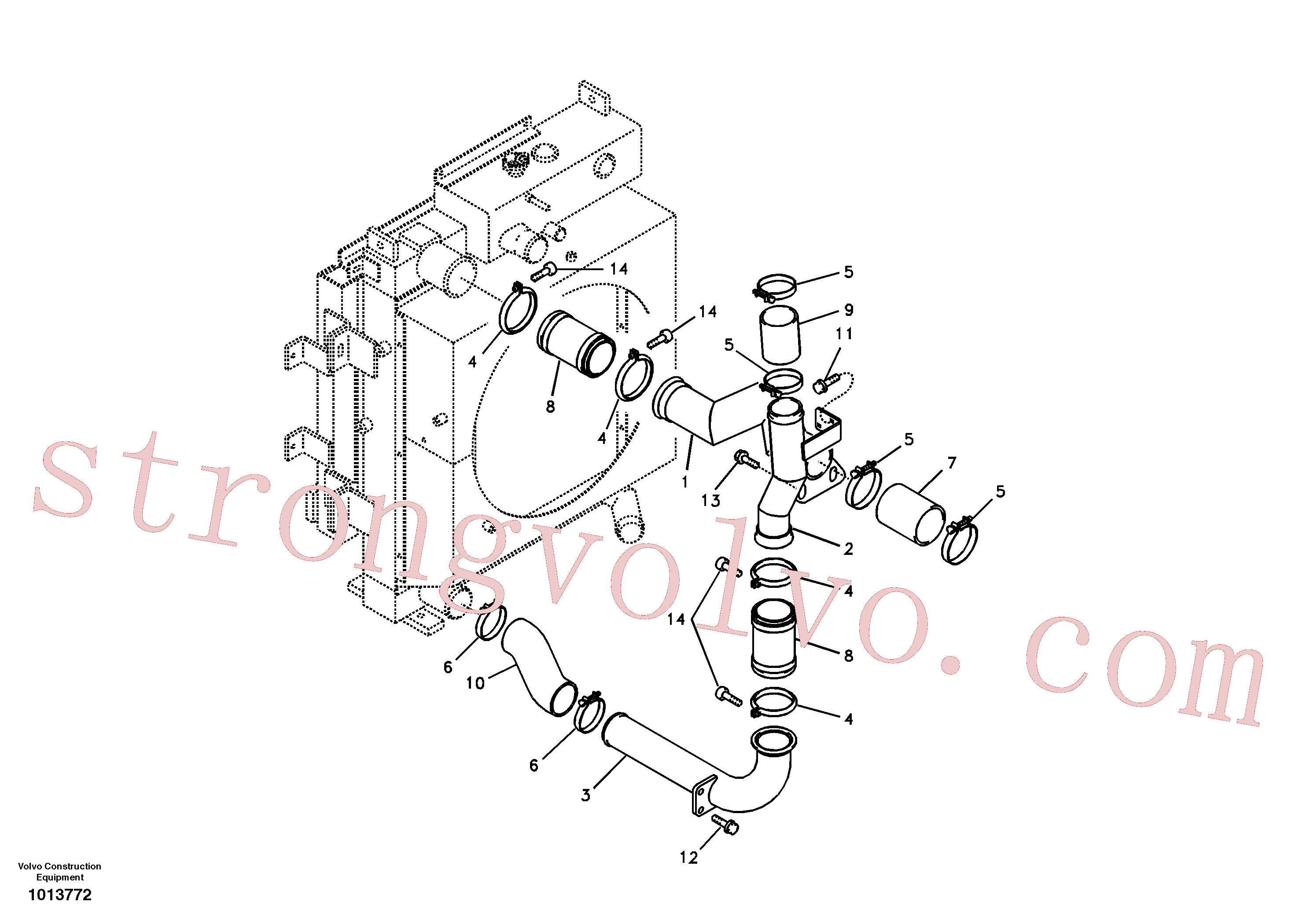 SA9313-10300 Volvo Arrefecedor de ar comprimido, tubagem(1013772 Montagem)