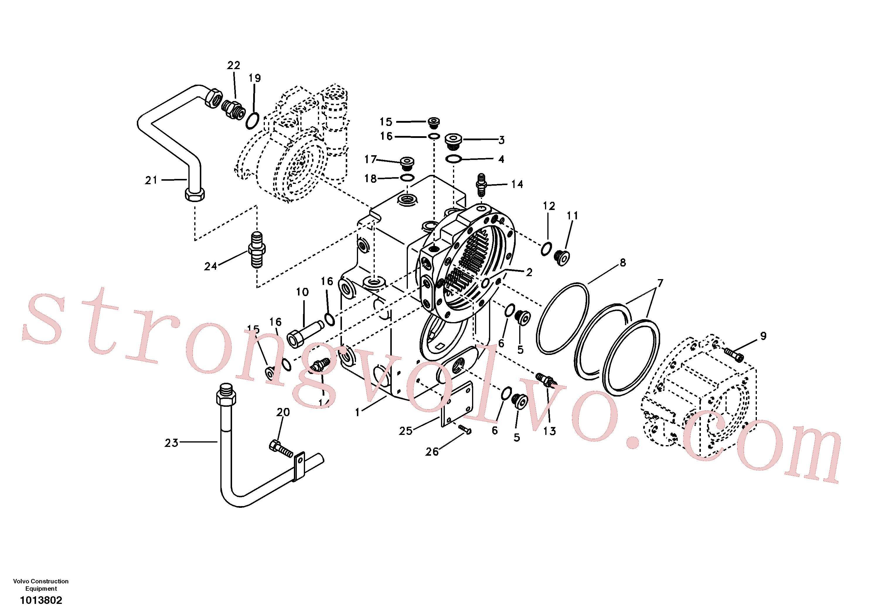 VOE11705144 Volvo Corpo da caixa de engrenagem com peça de adaptação(1013802 Montagem)