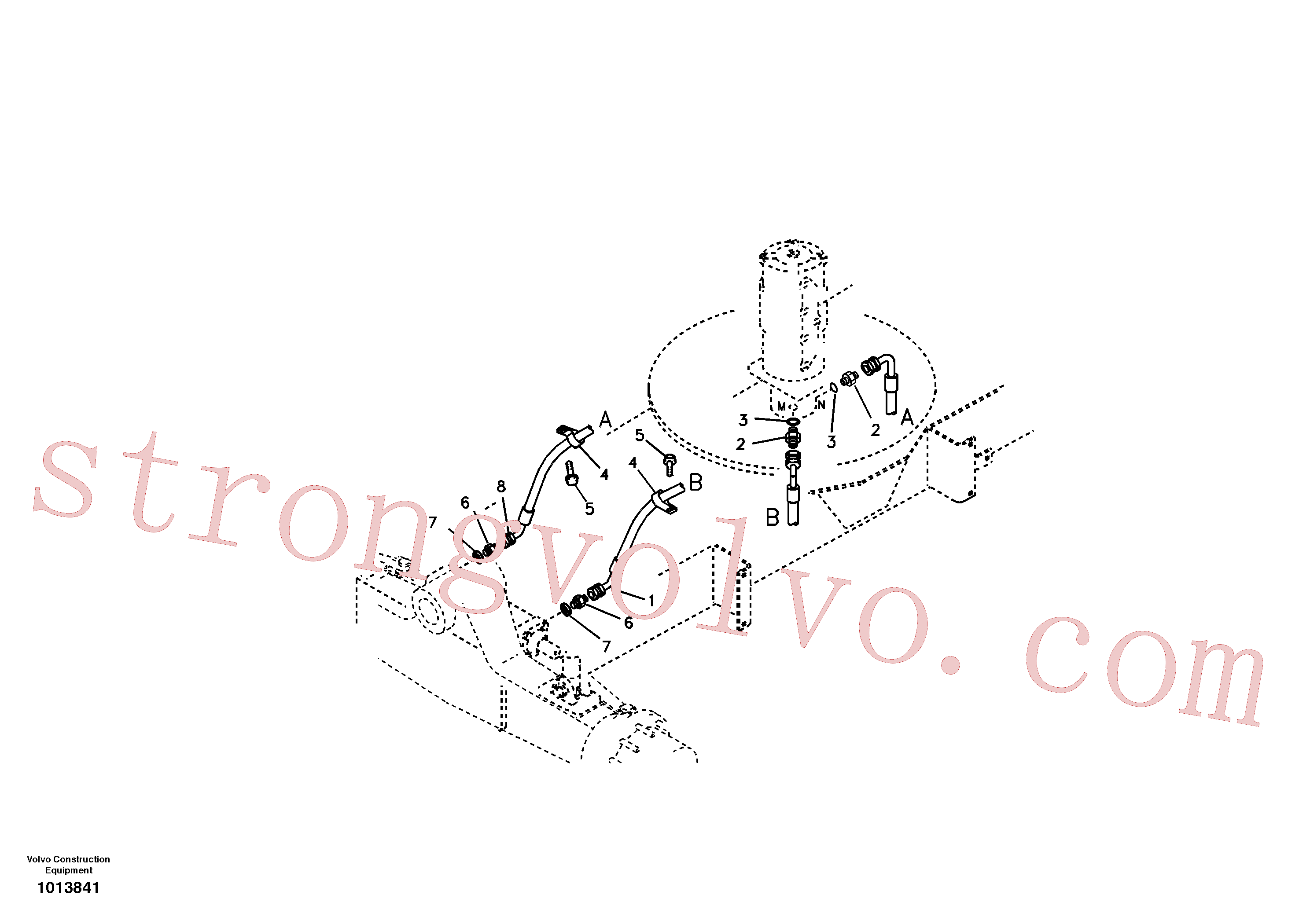 SA9412-22080 Volvo Sistema hidráulico, linha da direcção(1013841 Montagem)