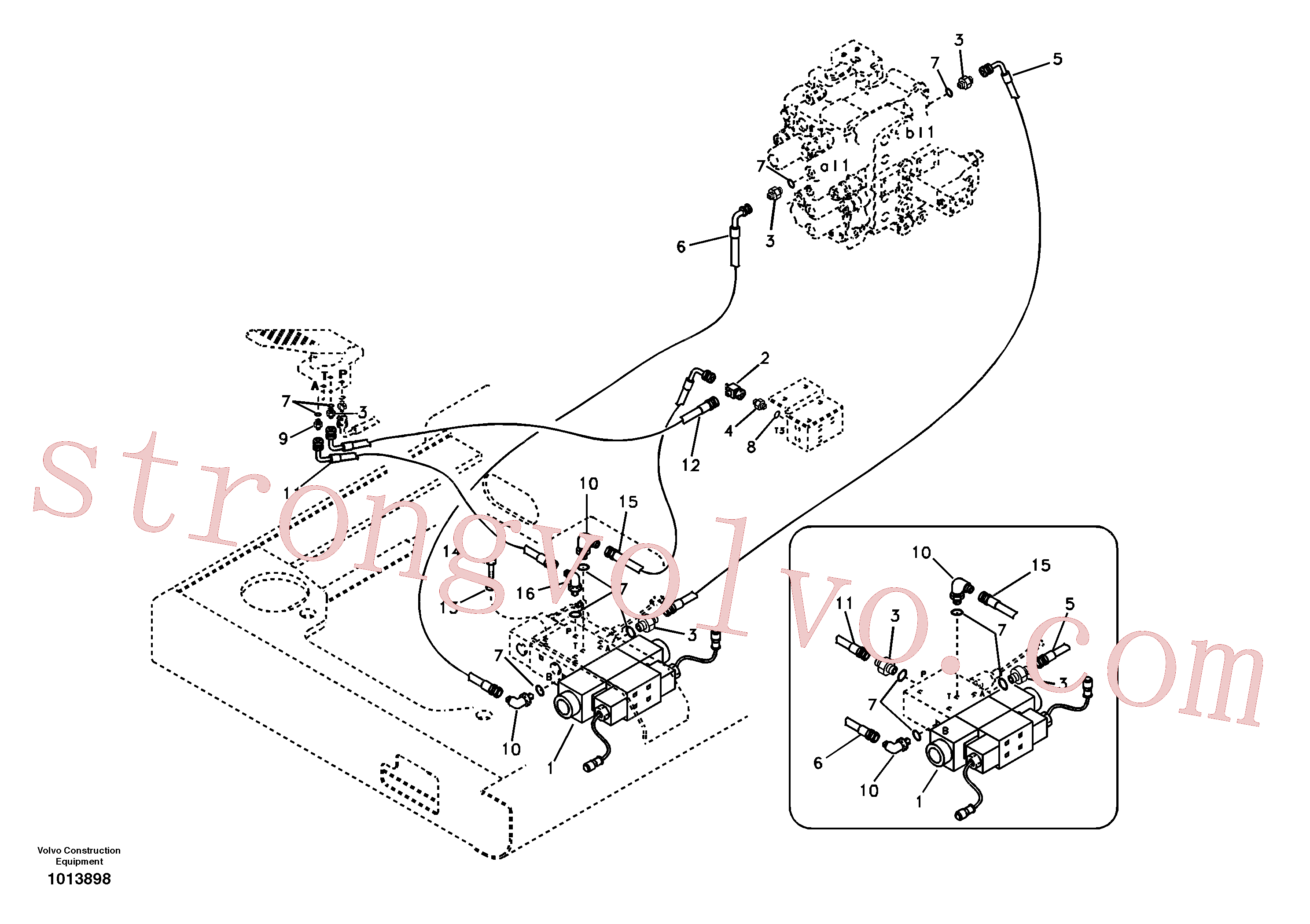 SA9453-02220 Volvo Sistema servomotor, válvula de comando para pedal da válvula de comando(1013898 Montagem)