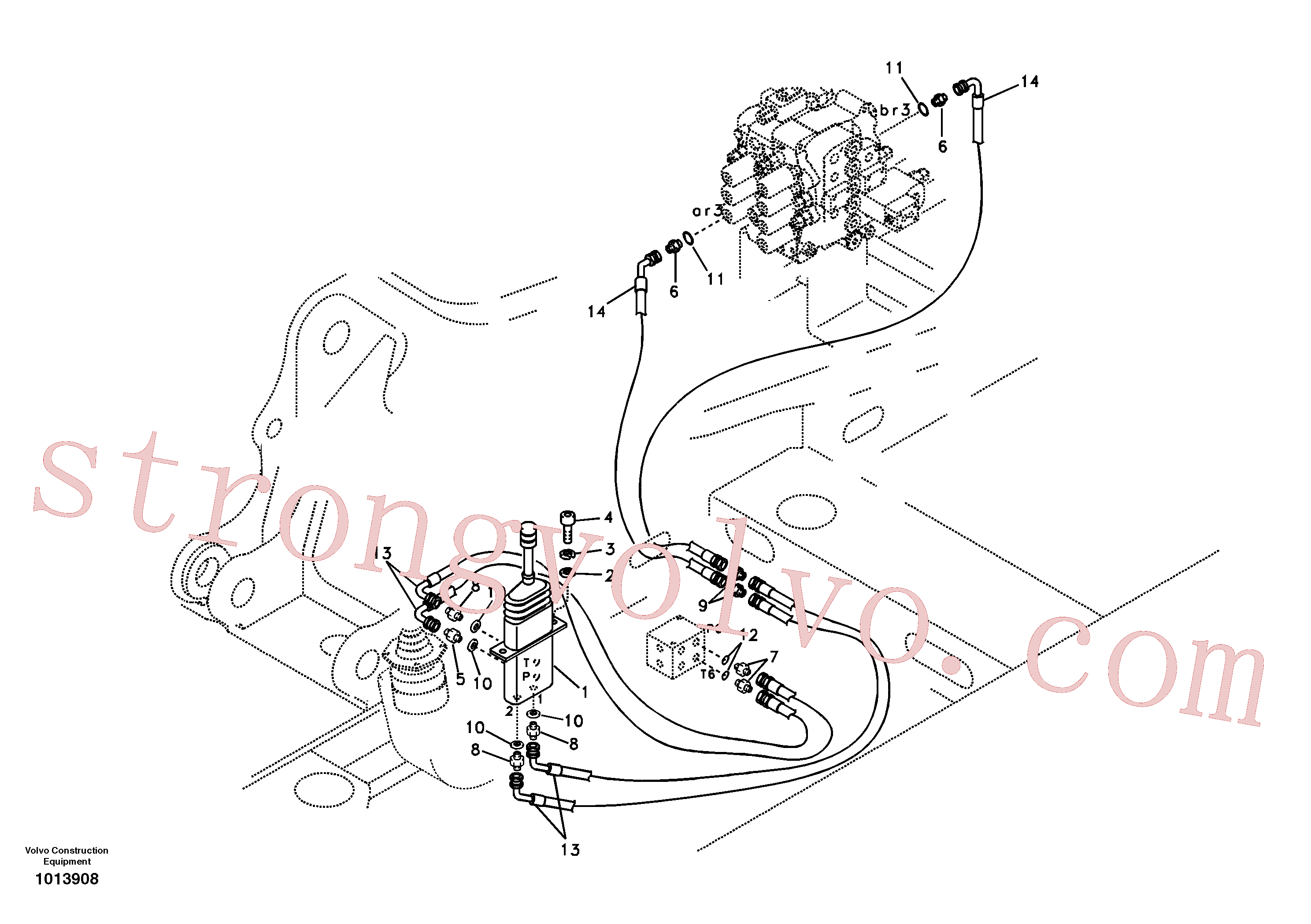 VOE14501898 Volvo Sistema servomotor, lâmina de terraplanagem(1013908 Montagem)