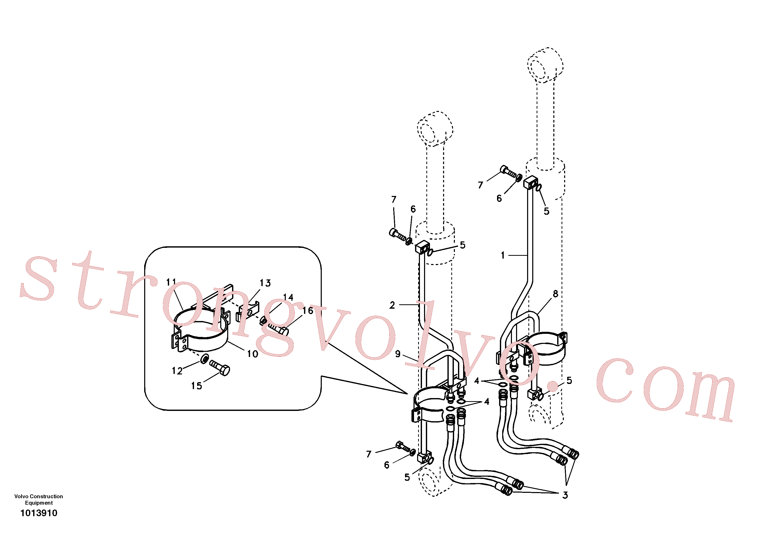 VOE14507921 Volvo Hidráulica de serviço, cilindro da lança(1013910 Montagem)