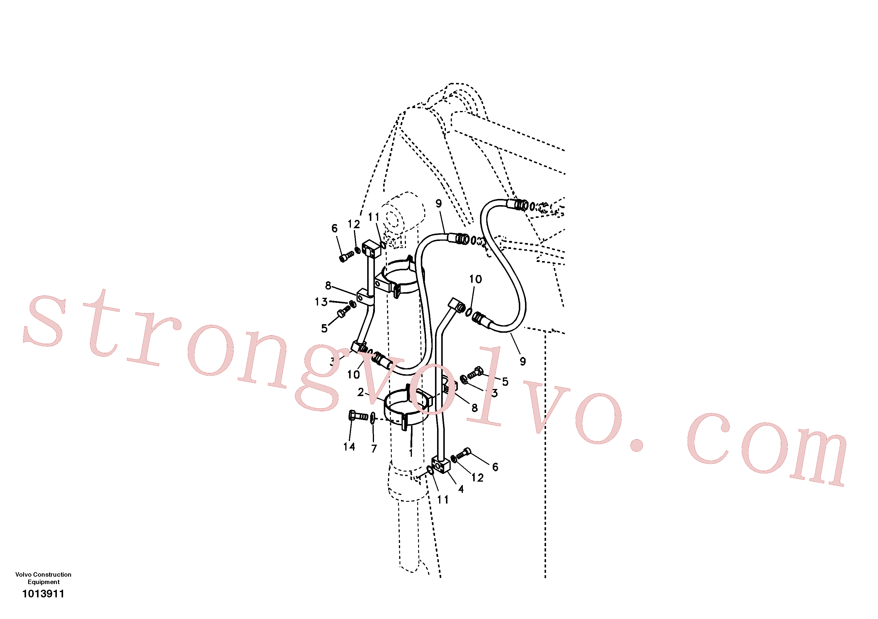 VOE14514441 Volvo Hidráulica de serviço, cilindro do balde no braço de afundamento(1013911 Montagem)