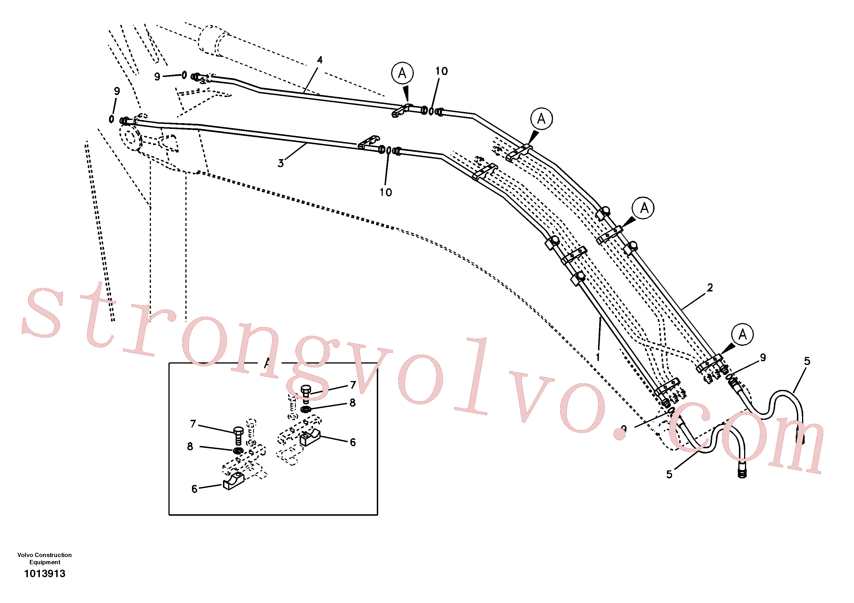 SA1174-51731 Volvo Hidráulica de serviço, martelo e cortador para lança(1013913 Montagem)