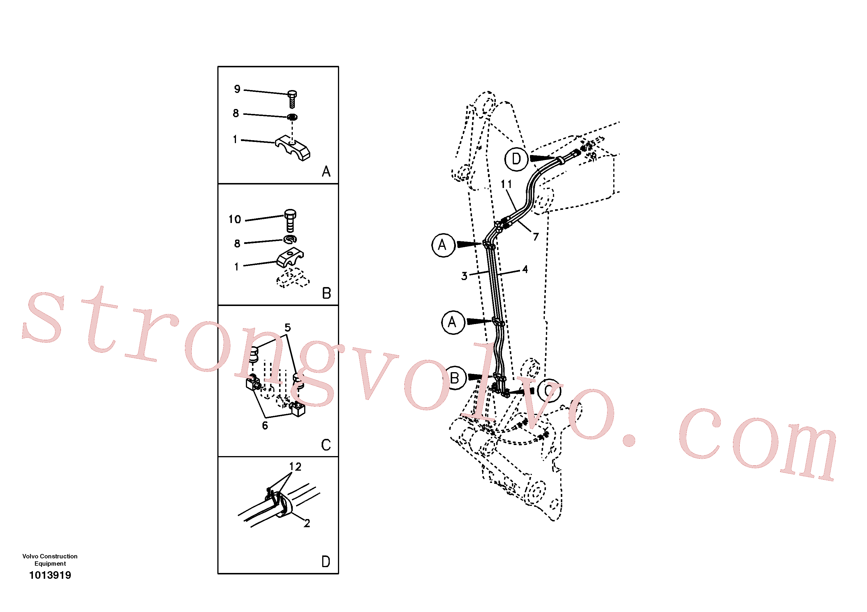 SA1174-53360 Volvo Hidráulica de serviço, encaixe rápido no braço de afundamento(1013919 Montagem)